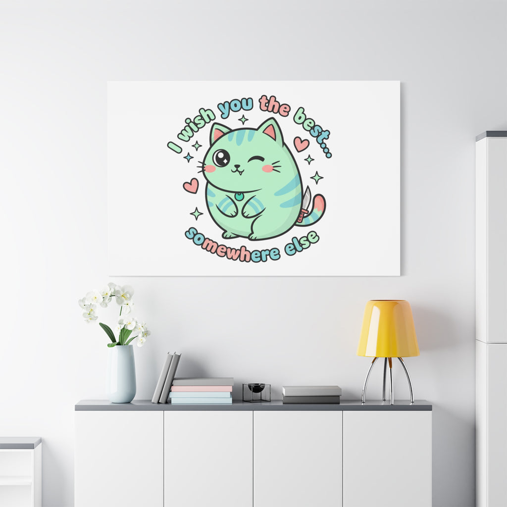 I Wish You the Best Somewhere Else Canvas | kawaii threat, soft-grunge pastel