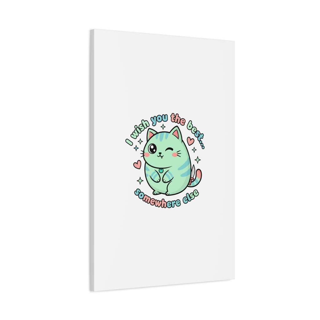 I Wish You the Best Somewhere Else Canvas | kawaii threat, soft-grunge pastel