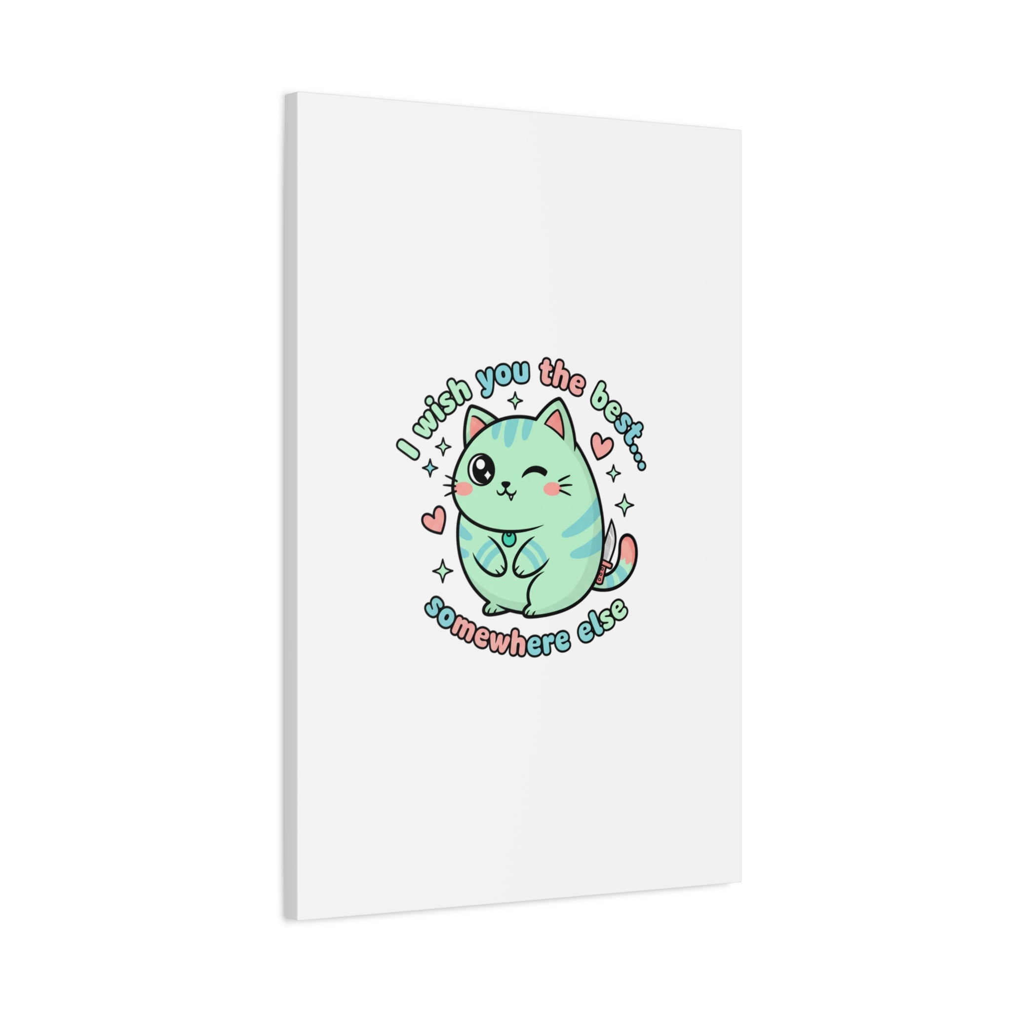 I Wish You the Best Somewhere Else Canvas | kawaii threat, soft-grunge pastel