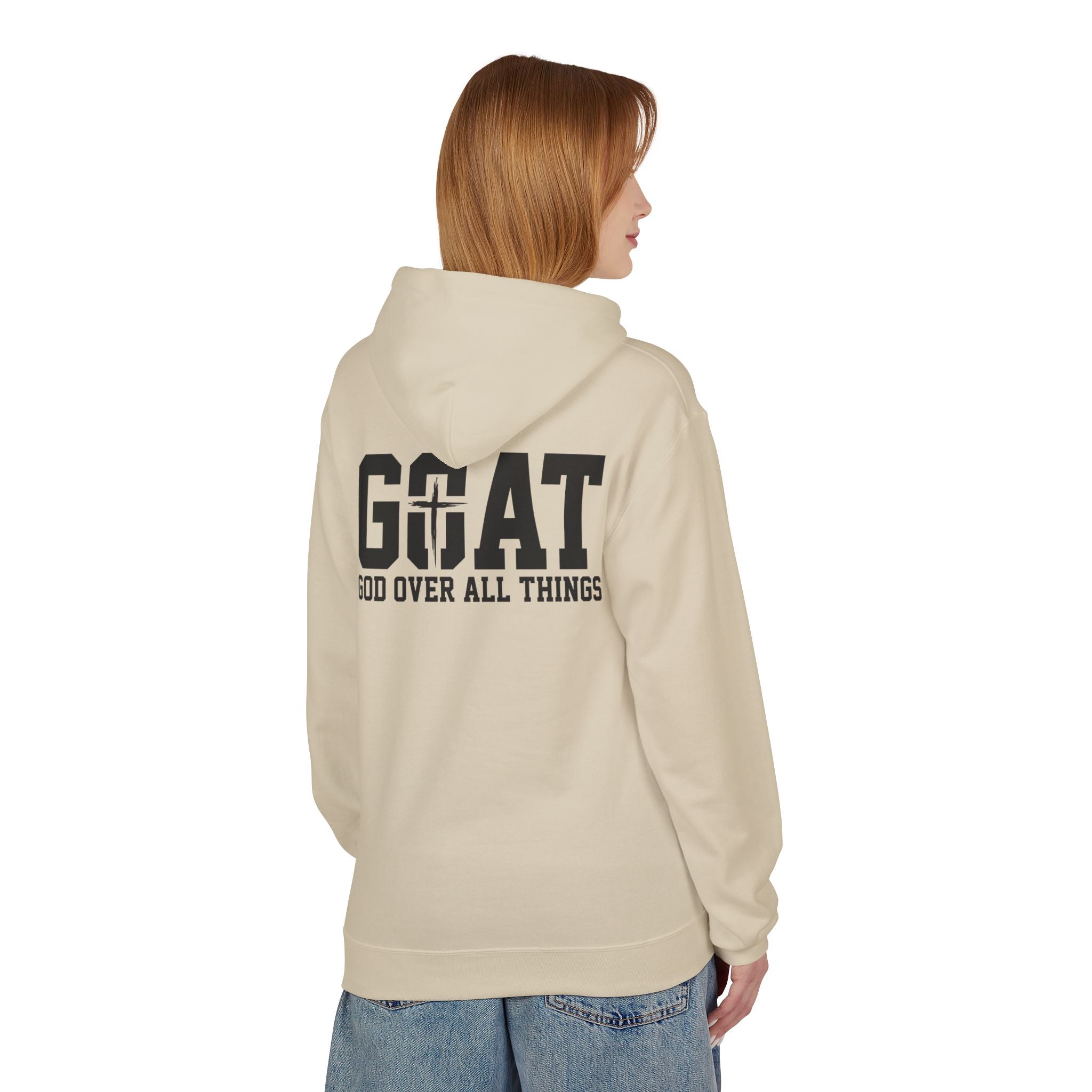 GOAT God Over All Things Hoodie – Christian Hoodie – Faith Hoodie – Religious Sweatshirt – Inspirational Hoodie – Jesus Hoodie – Christian Gift