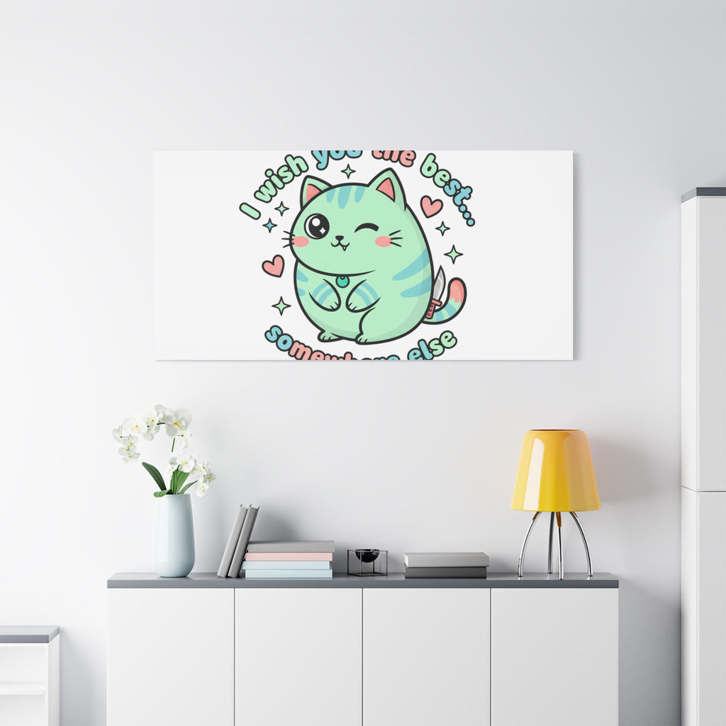 I Wish You the Best Somewhere Else Canvas | kawaii threat, soft-grunge pastel