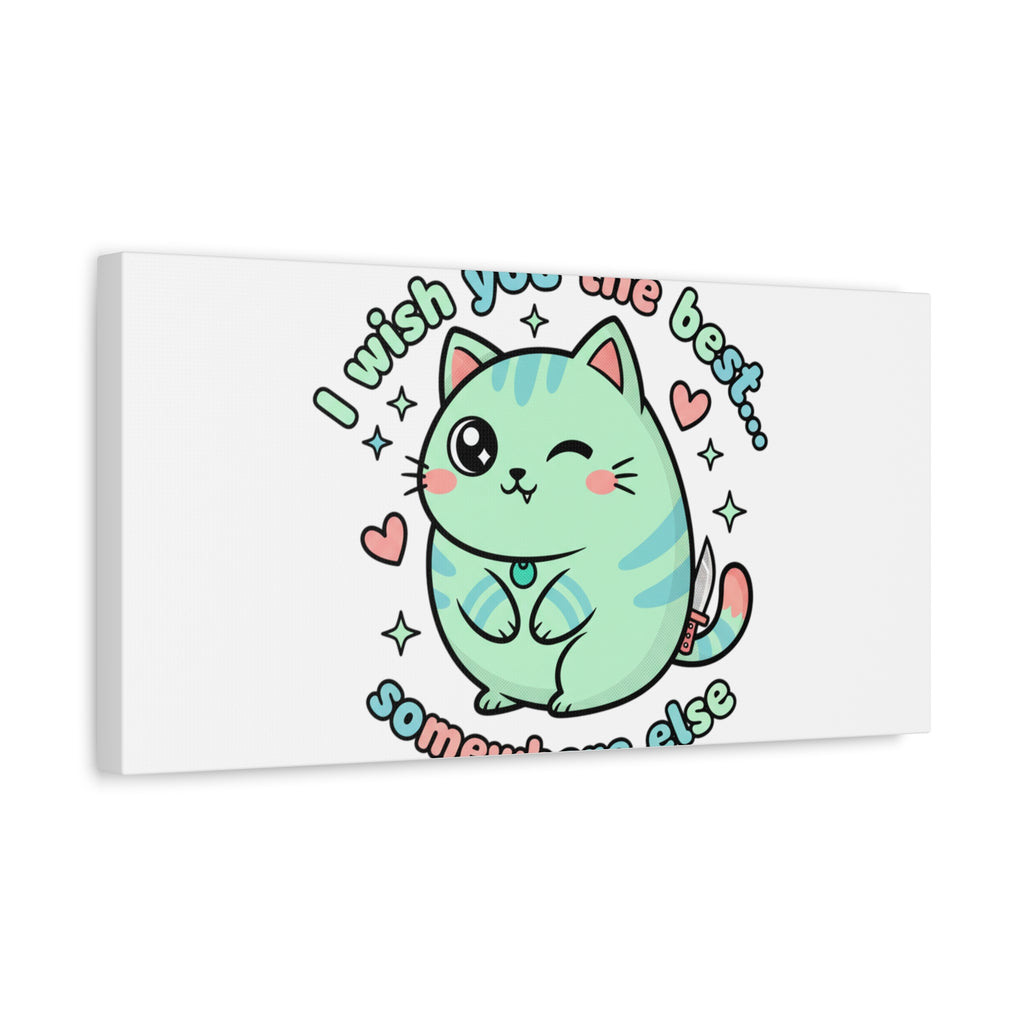 I Wish You the Best Somewhere Else Canvas | kawaii threat, soft-grunge pastel