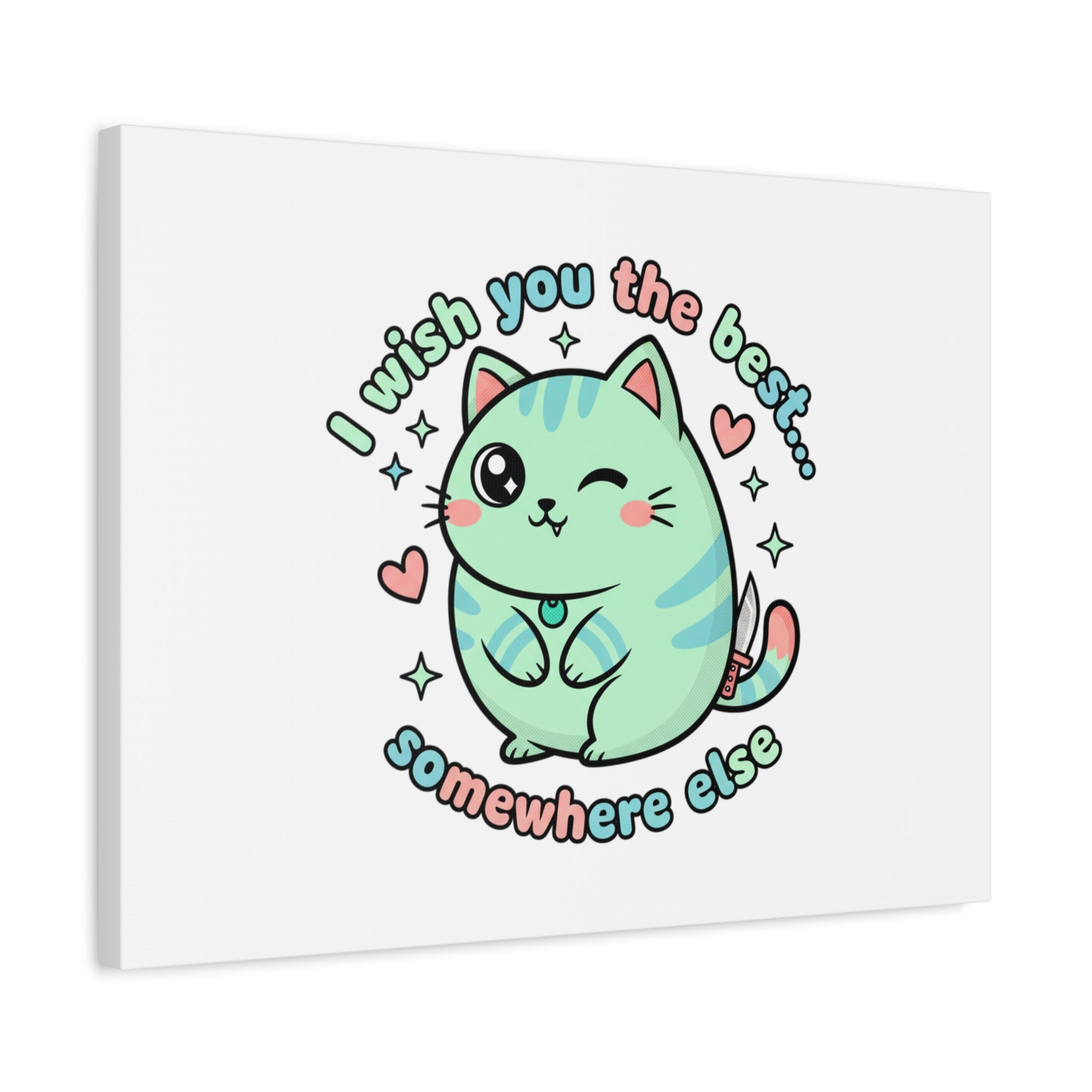 I Wish You the Best Somewhere Else Canvas | kawaii threat, soft-grunge pastel