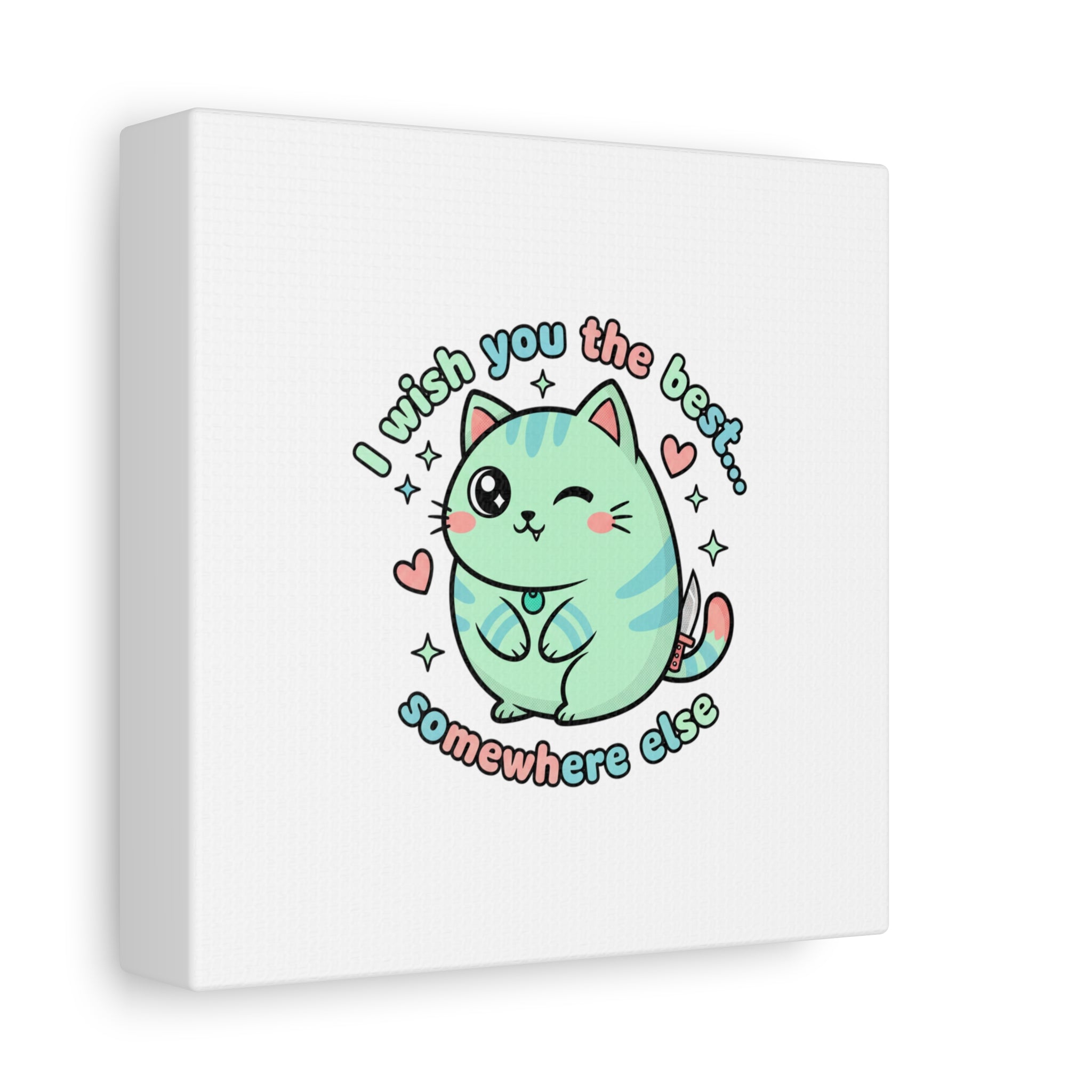 I Wish You the Best Somewhere Else Canvas | kawaii threat, soft-grunge pastel