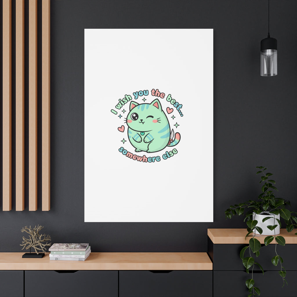 I Wish You the Best Somewhere Else Canvas | kawaii threat, soft-grunge pastel