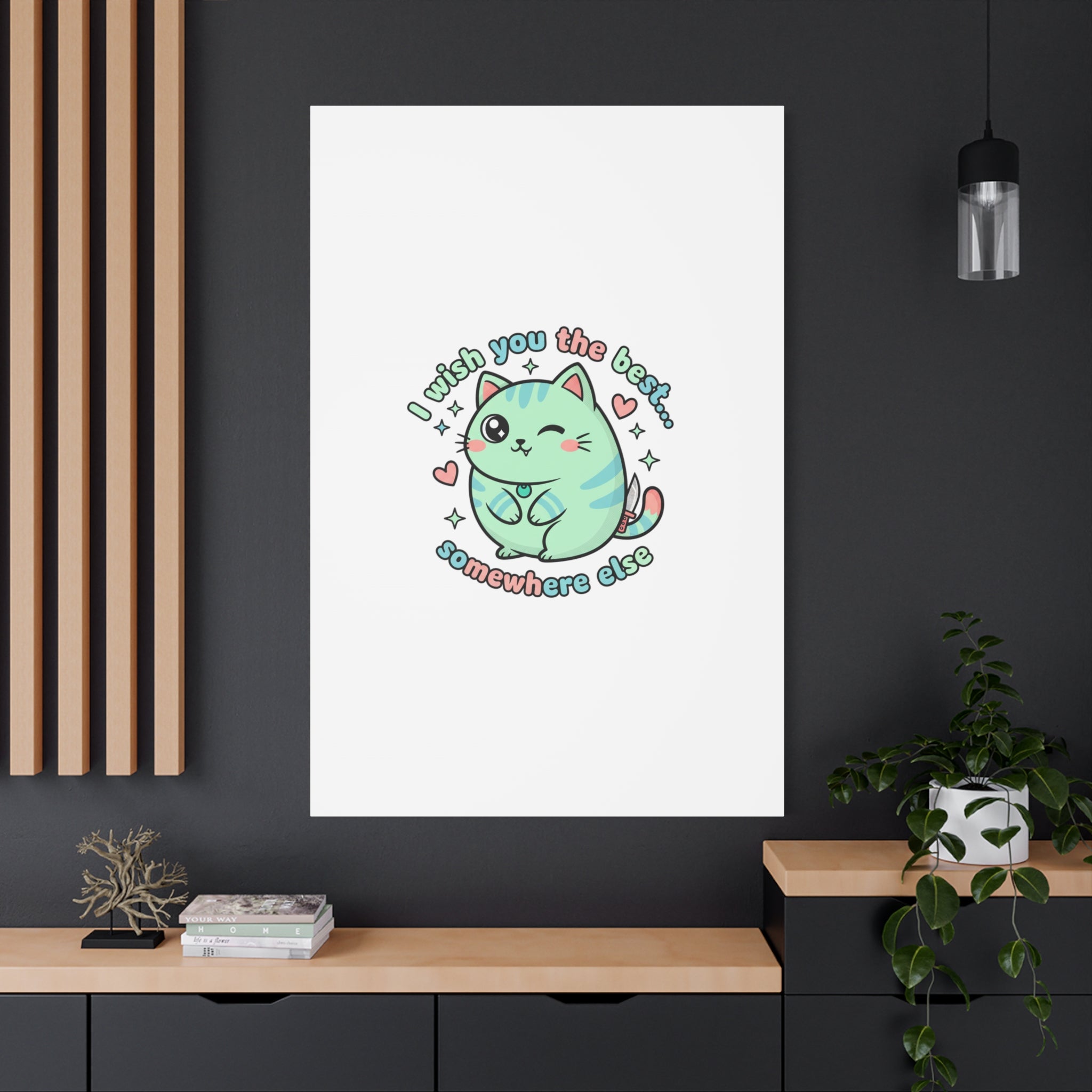 I Wish You the Best Somewhere Else Canvas | kawaii threat, soft-grunge pastel
