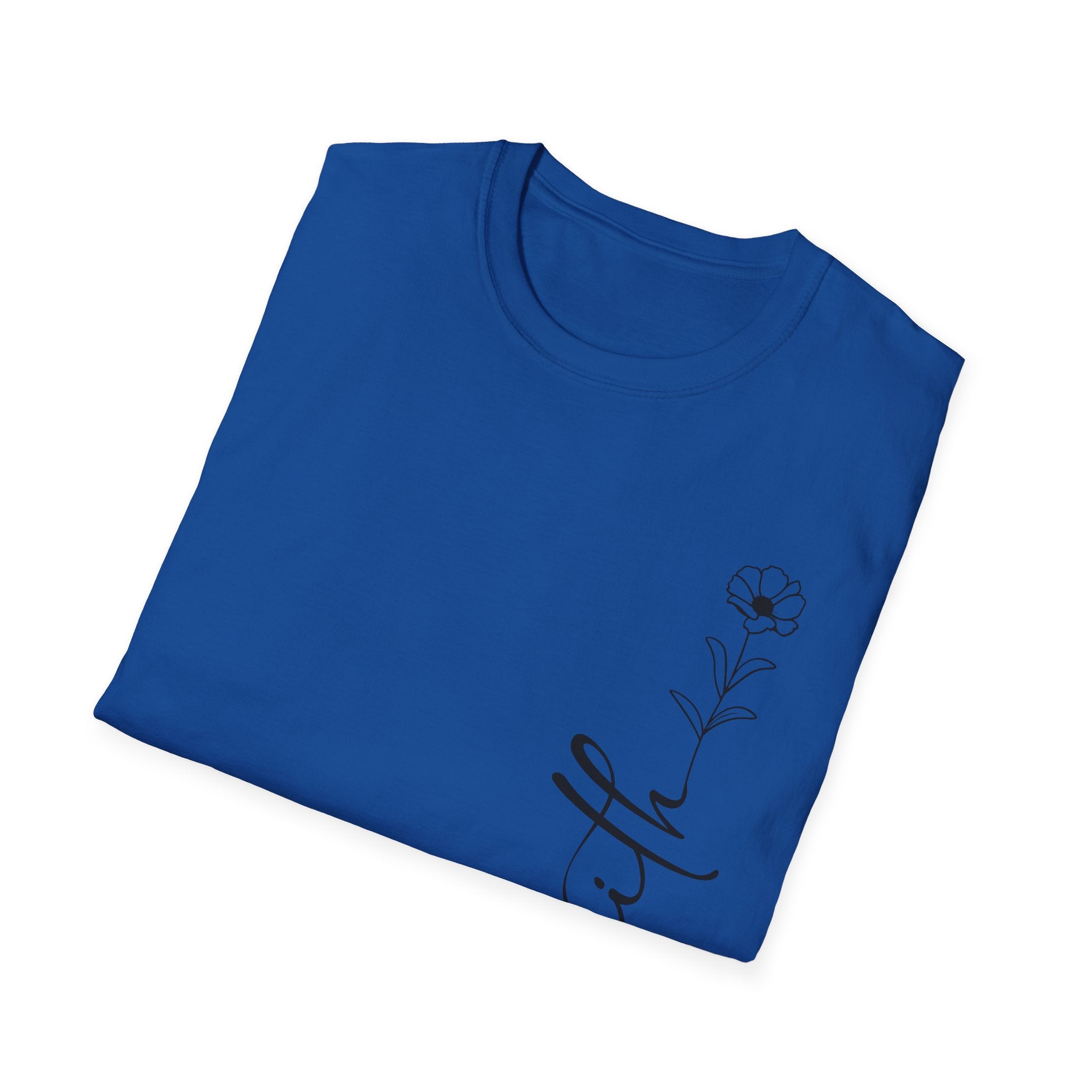Faith Script T-Shirt — Minimal Floral Faith Tee