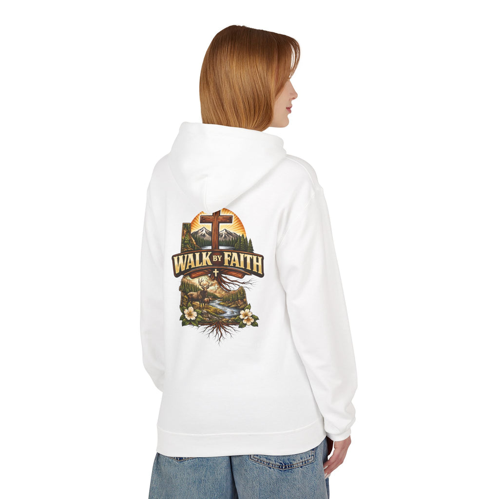 Walk By Faith Hoodie — Christian Cross Faith Pullover