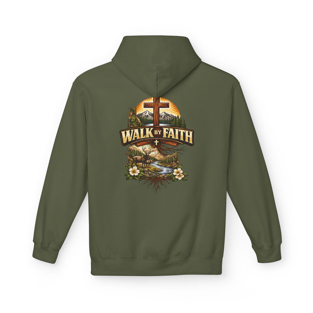 Walk By Faith Hoodie — Christian Cross Faith Pullover