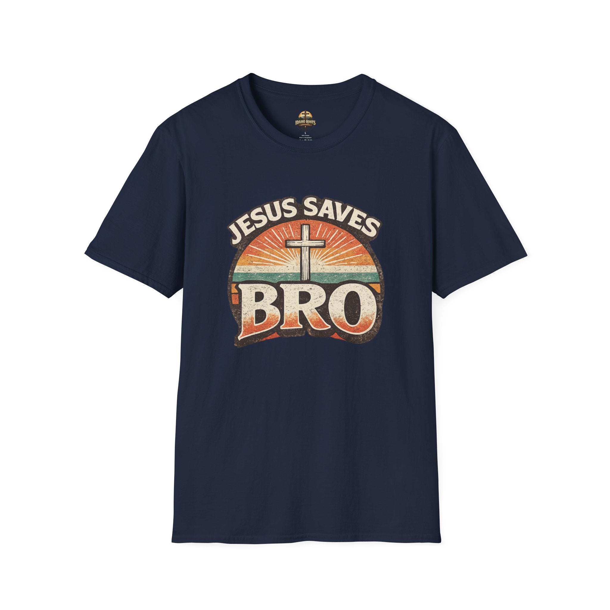 Jesus Saves Bro T-Shirt — Retro Christian Faith Tee