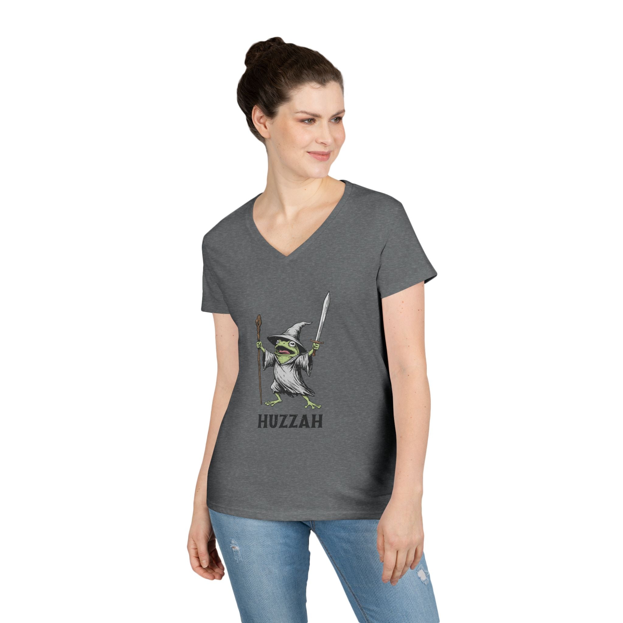 Witch Frog “Huzzah” V-Neck Tee