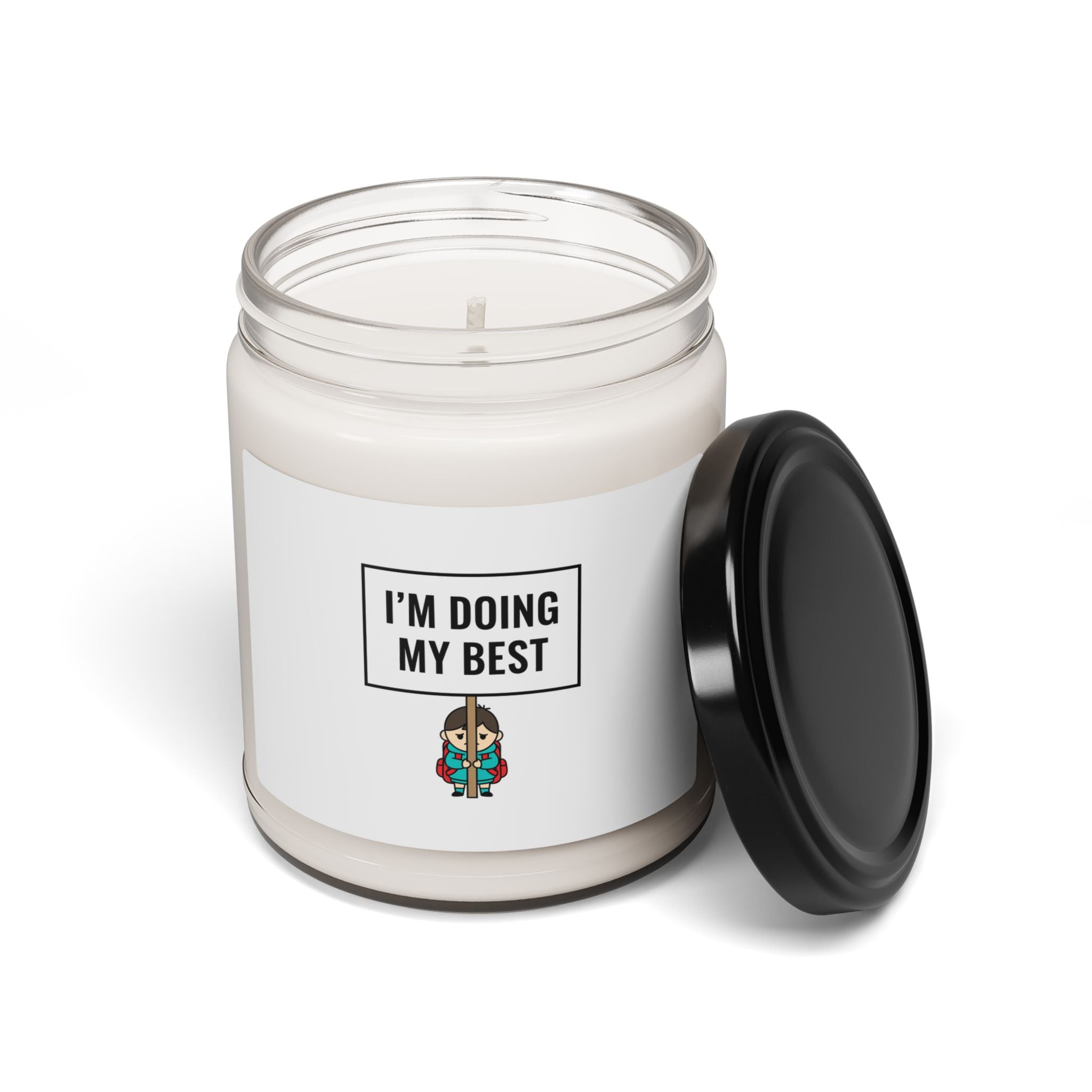 I'M DOING MY BEST Candle | Tiny Character Sign, Protest Sign Meme Soy Candle
