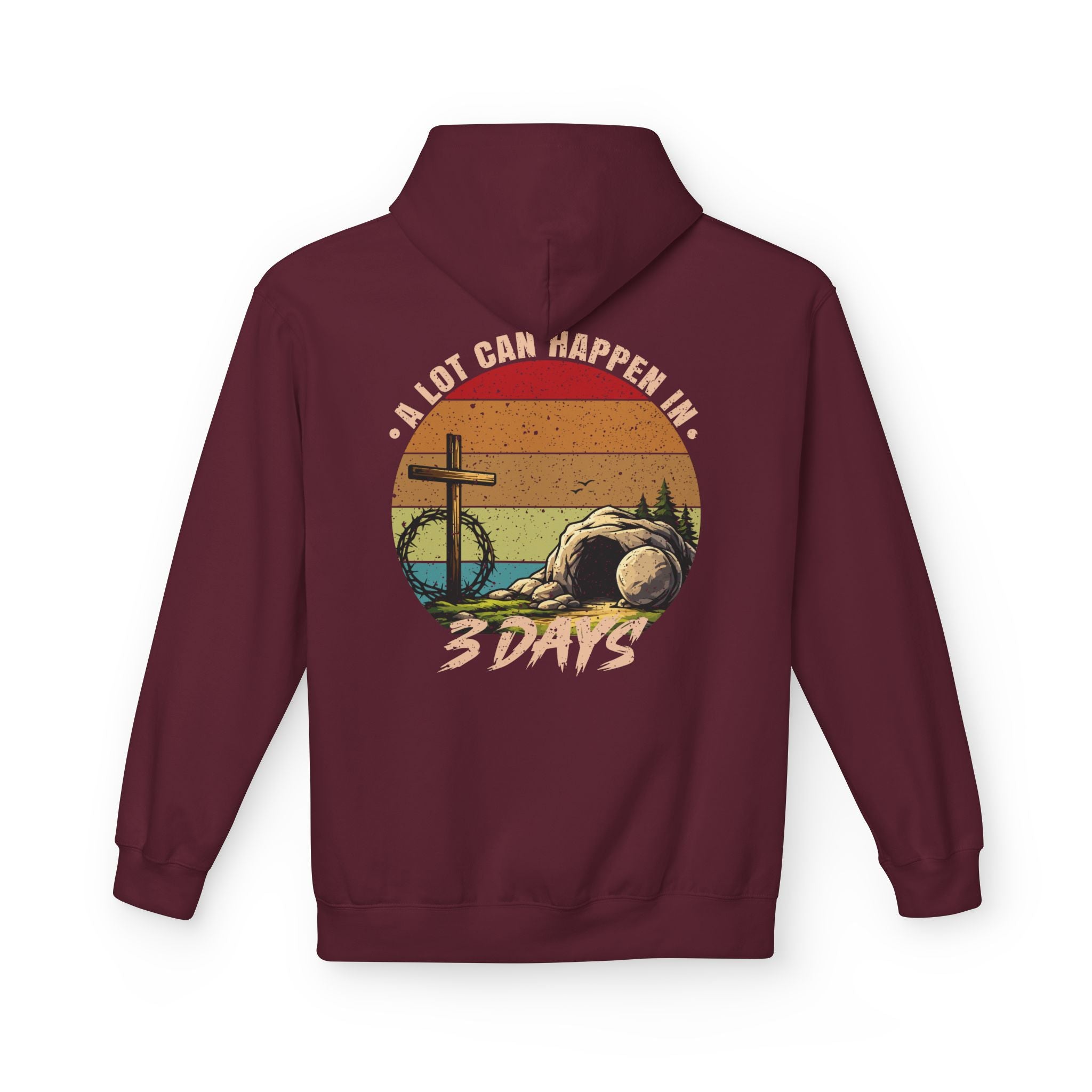 Easter Resurrection Hoodie — "A Lot Can Happen in 3 Days" Vintage Christian Sweatshirt