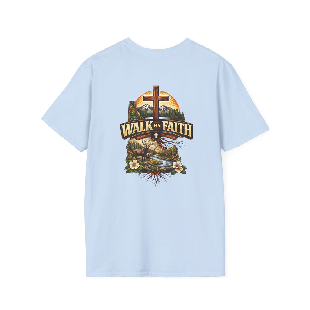 Faith T-Shirt — "Walk by Faith" Christian Cross Graphic Tee