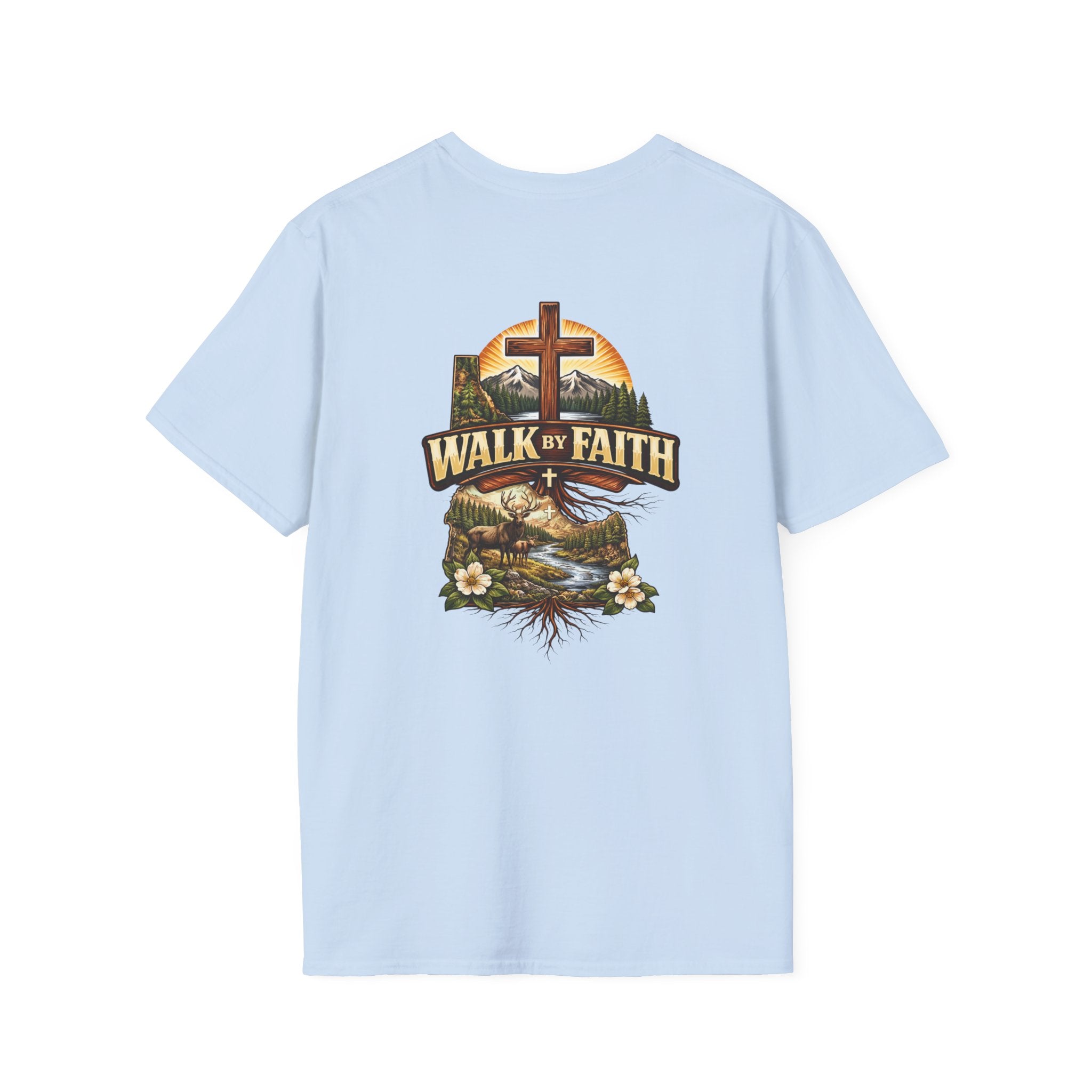 Faith T-Shirt — "Walk by Faith" Christian Cross Graphic Tee