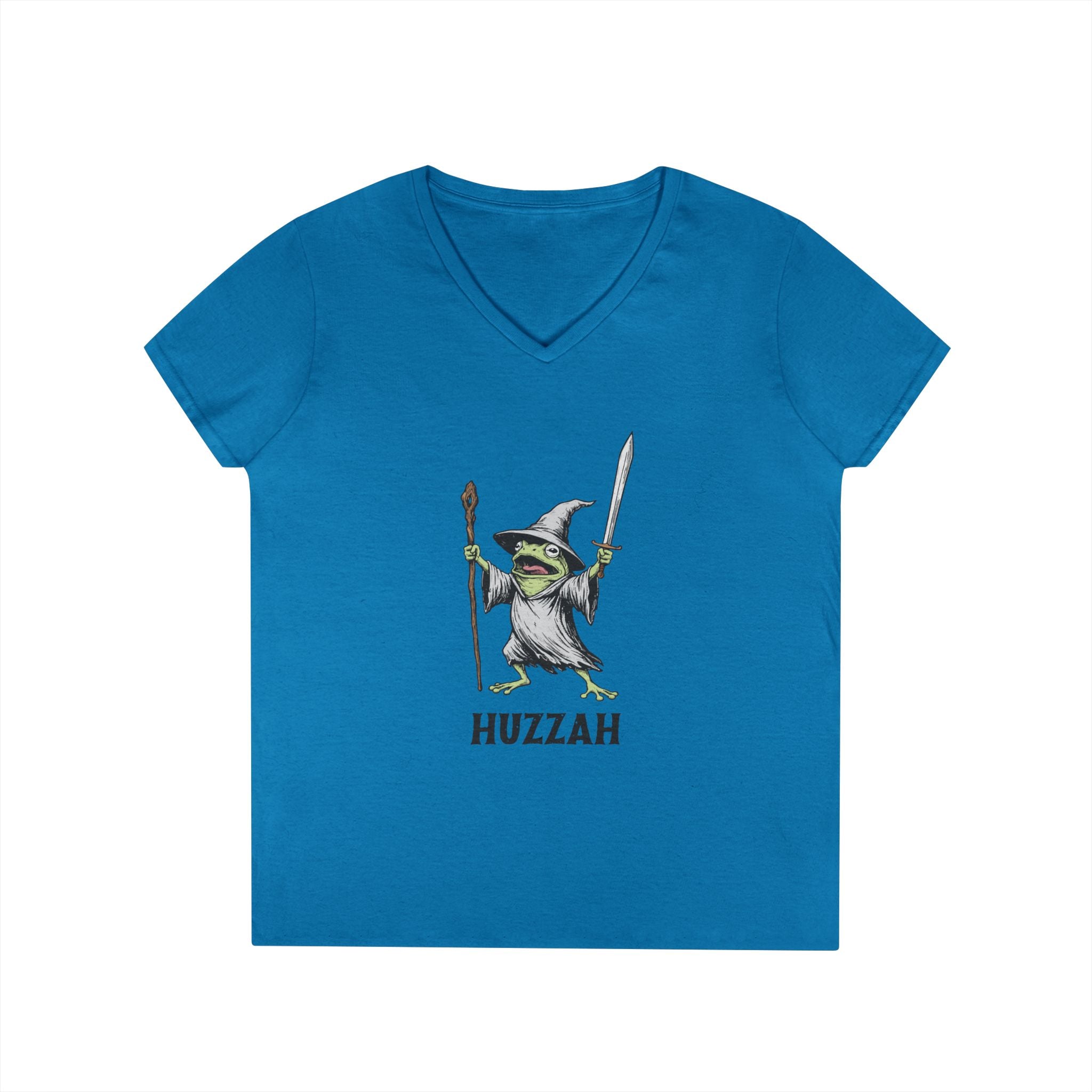 Witch Frog “Huzzah” V-Neck Tee