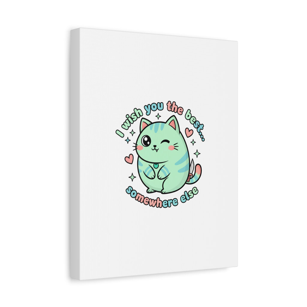I Wish You the Best Somewhere Else Canvas | kawaii threat, soft-grunge pastel