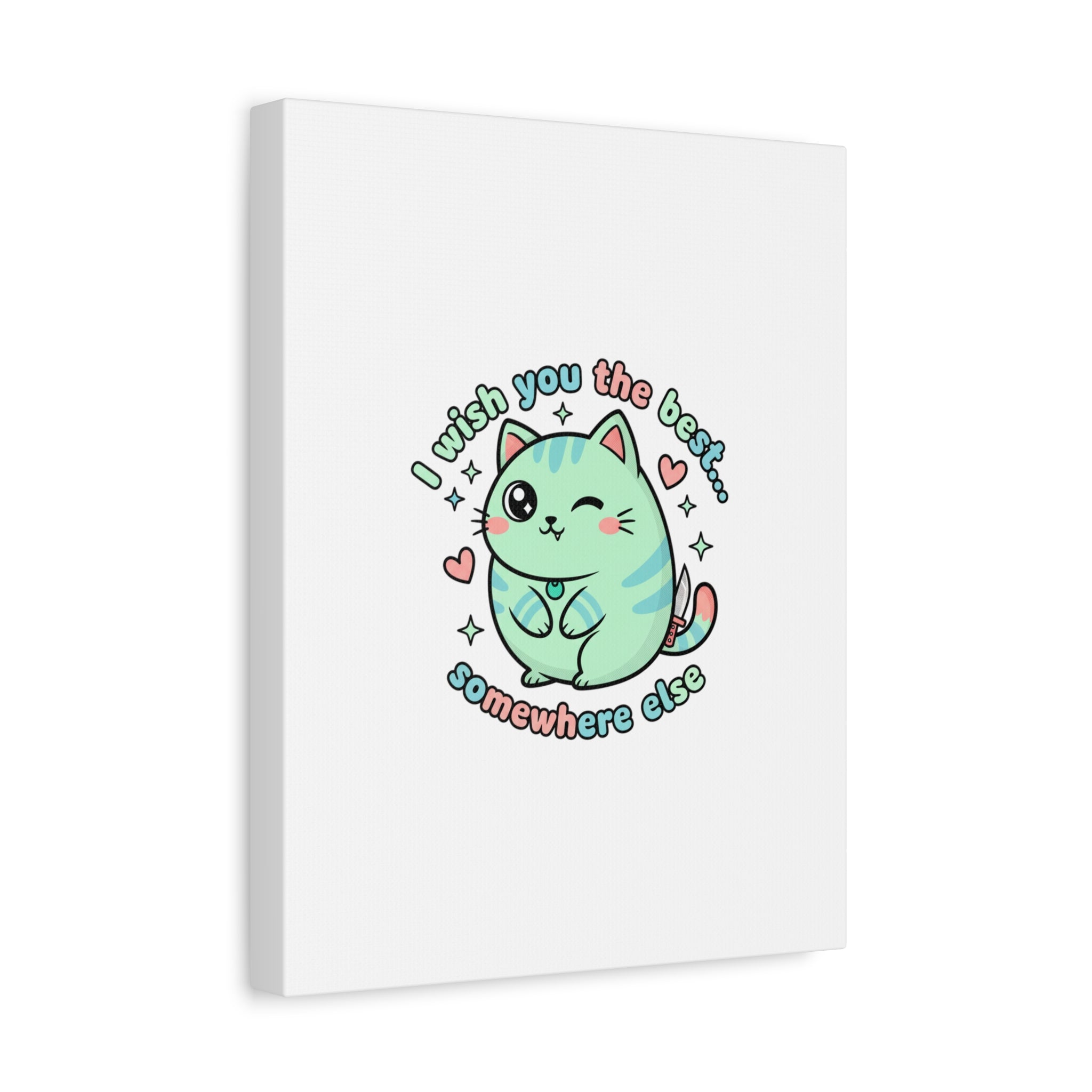 I Wish You the Best Somewhere Else Canvas | kawaii threat, soft-grunge pastel
