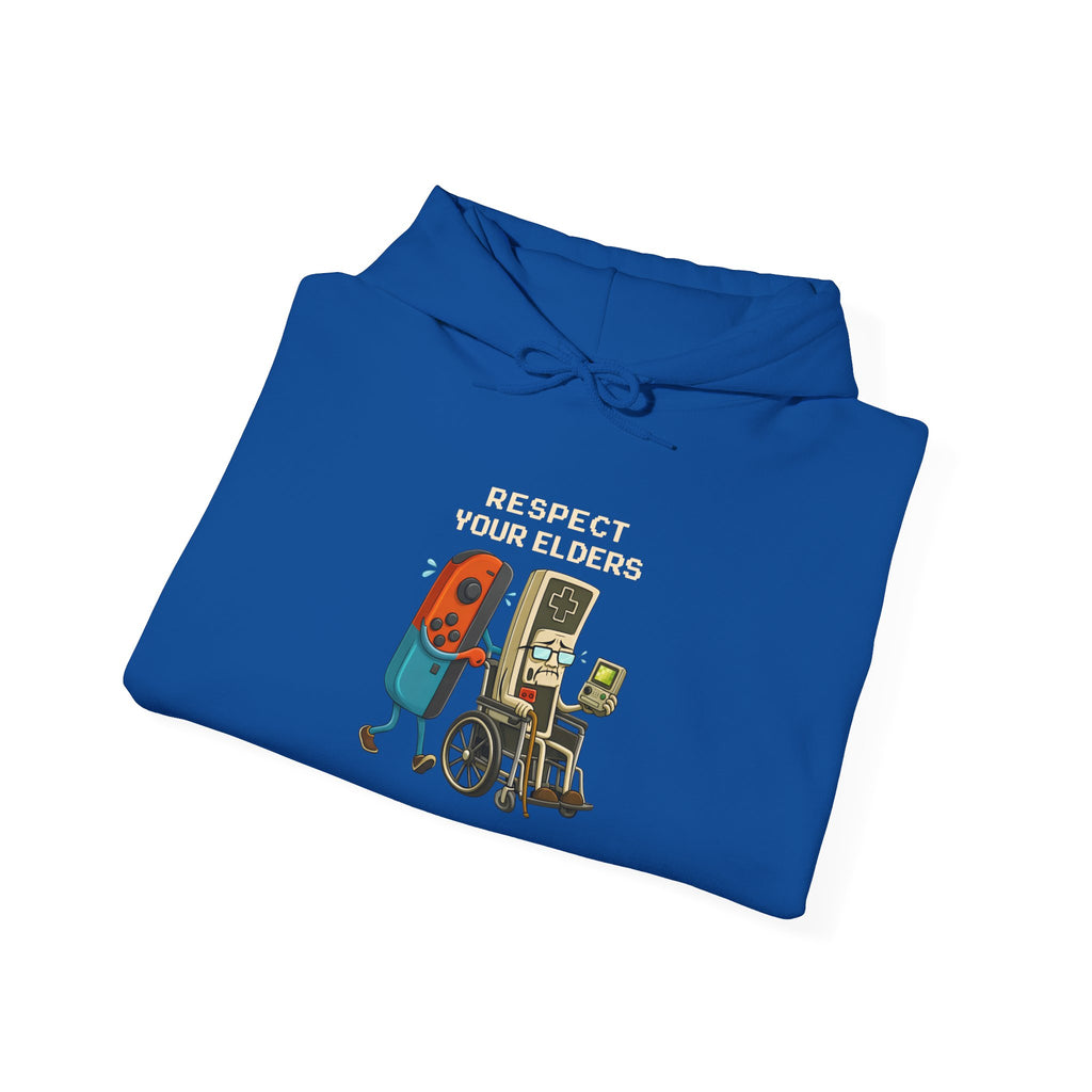 Hoodie — "Respect Your Elders" Funny Retro Gamer Gaming Hoodie