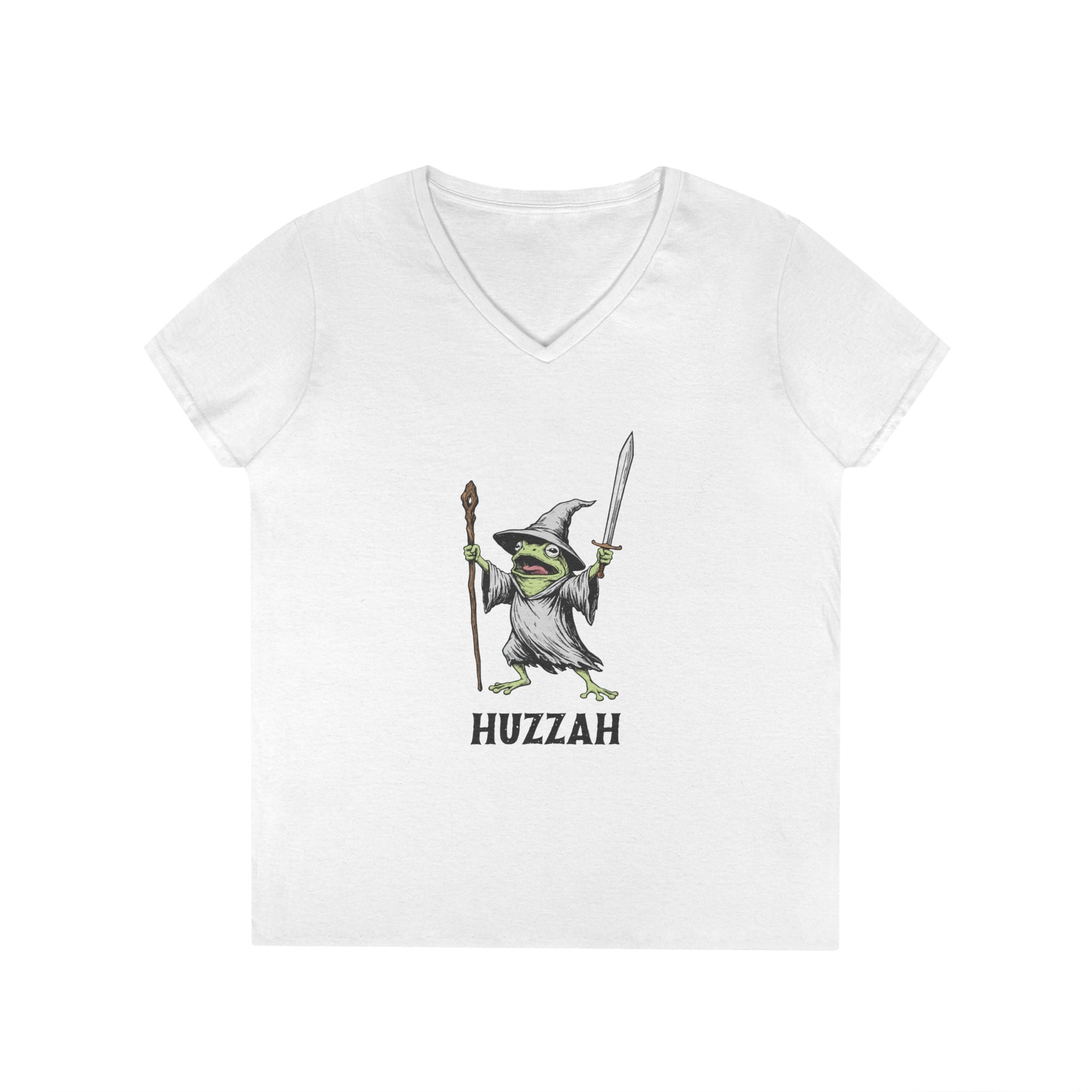 Witch Frog “Huzzah” V-Neck Tee