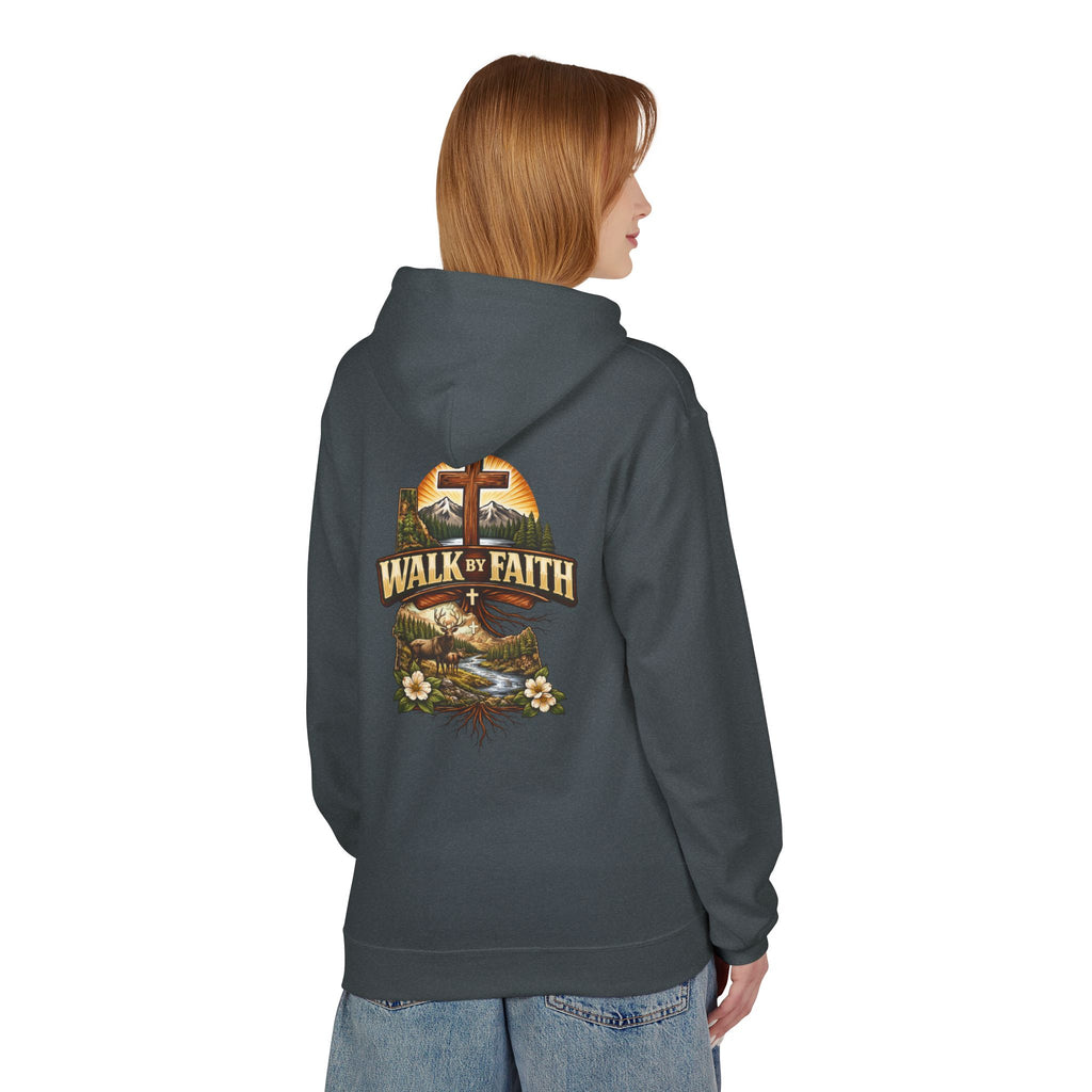 Walk By Faith Hoodie — Christian Cross Faith Pullover