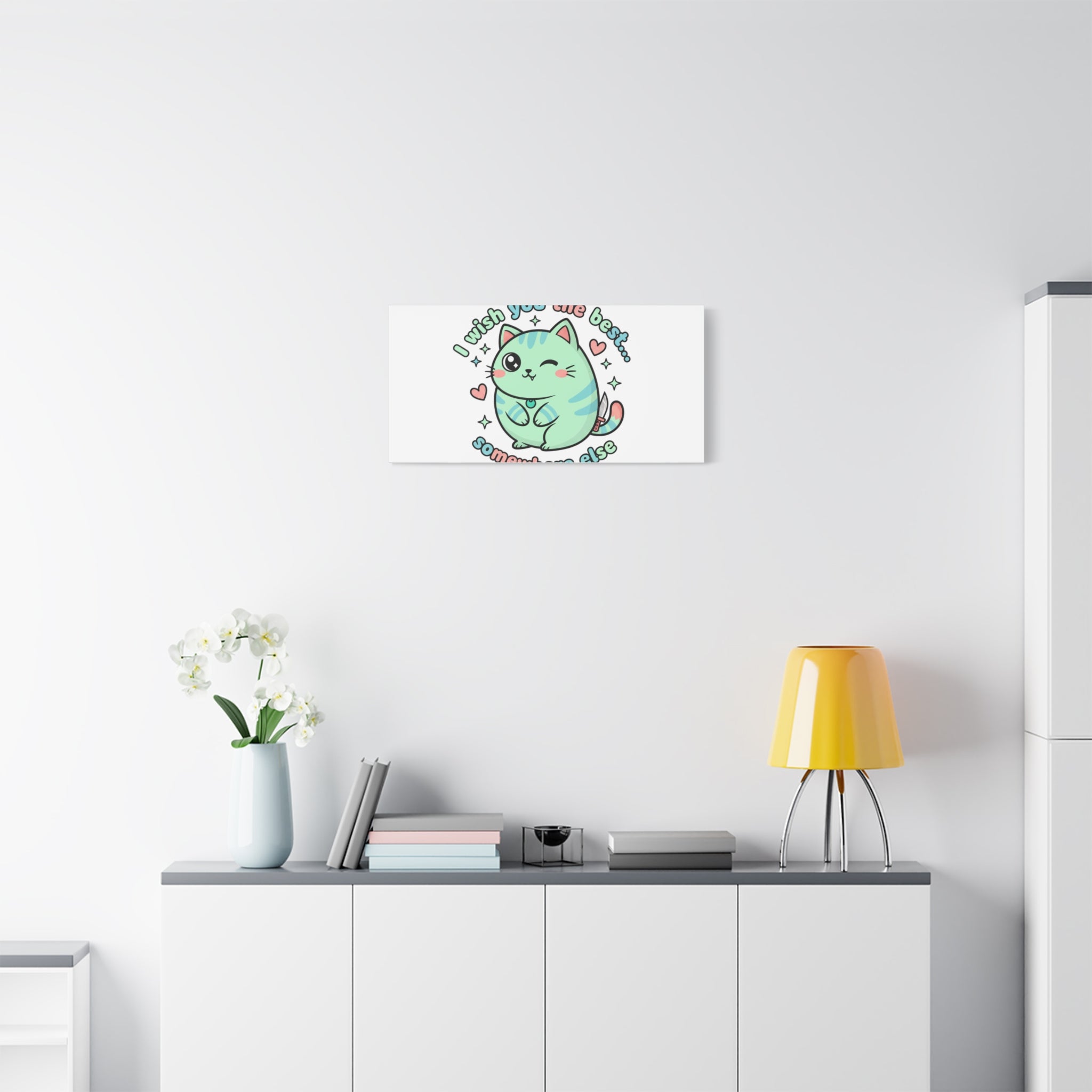 I Wish You the Best Somewhere Else Canvas | kawaii threat, soft-grunge pastel
