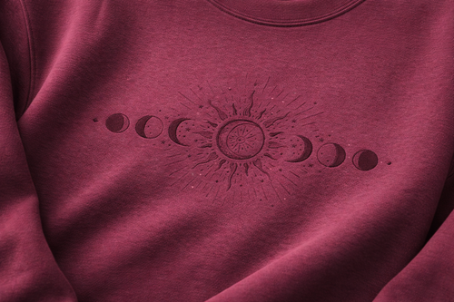 Celestial Moon Phase Crewneck Sweatshirt — Sun & Phases Graphic