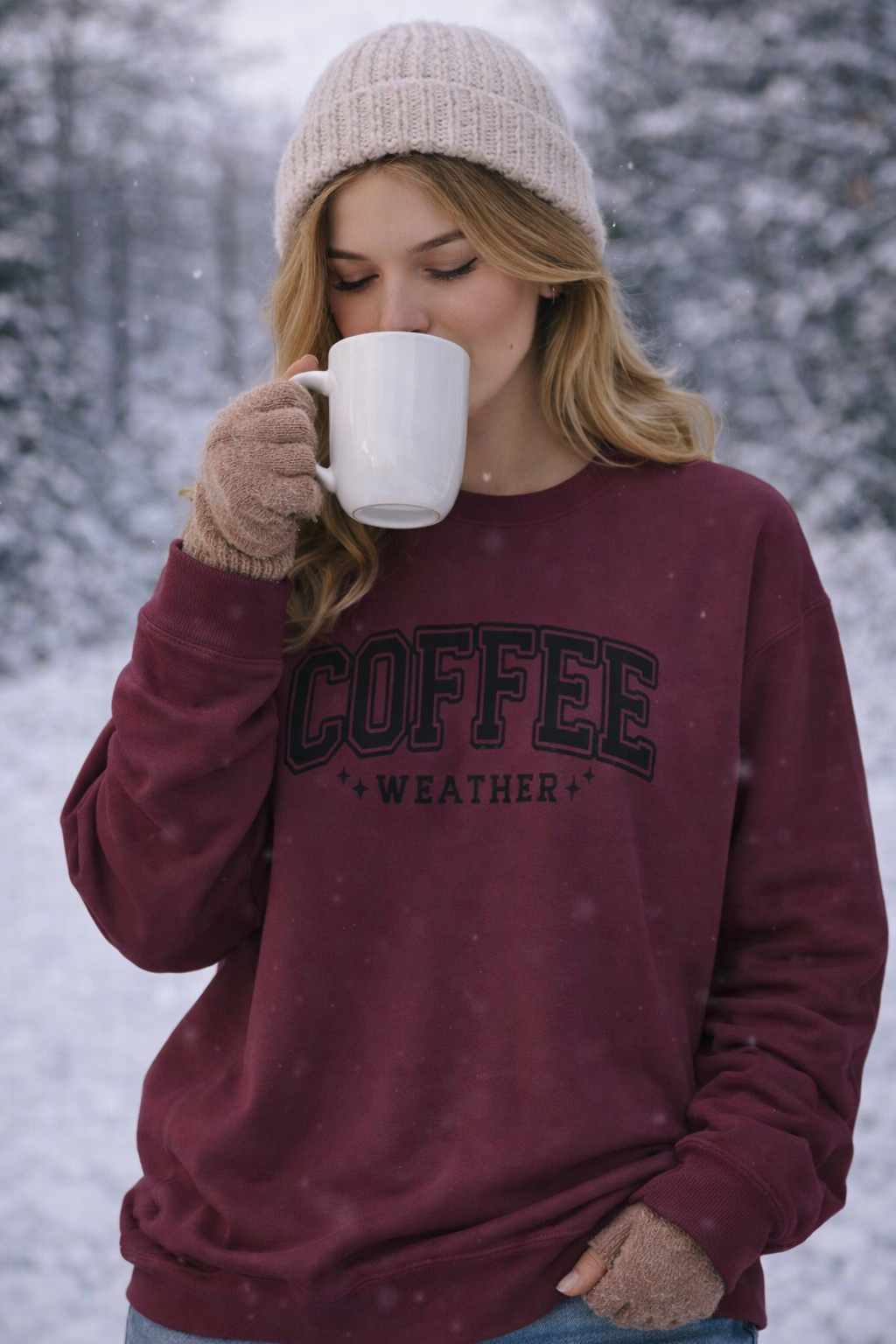 Coffee Weather Crewneck Sweatshirt — Cozy Coffee Lover Pullover