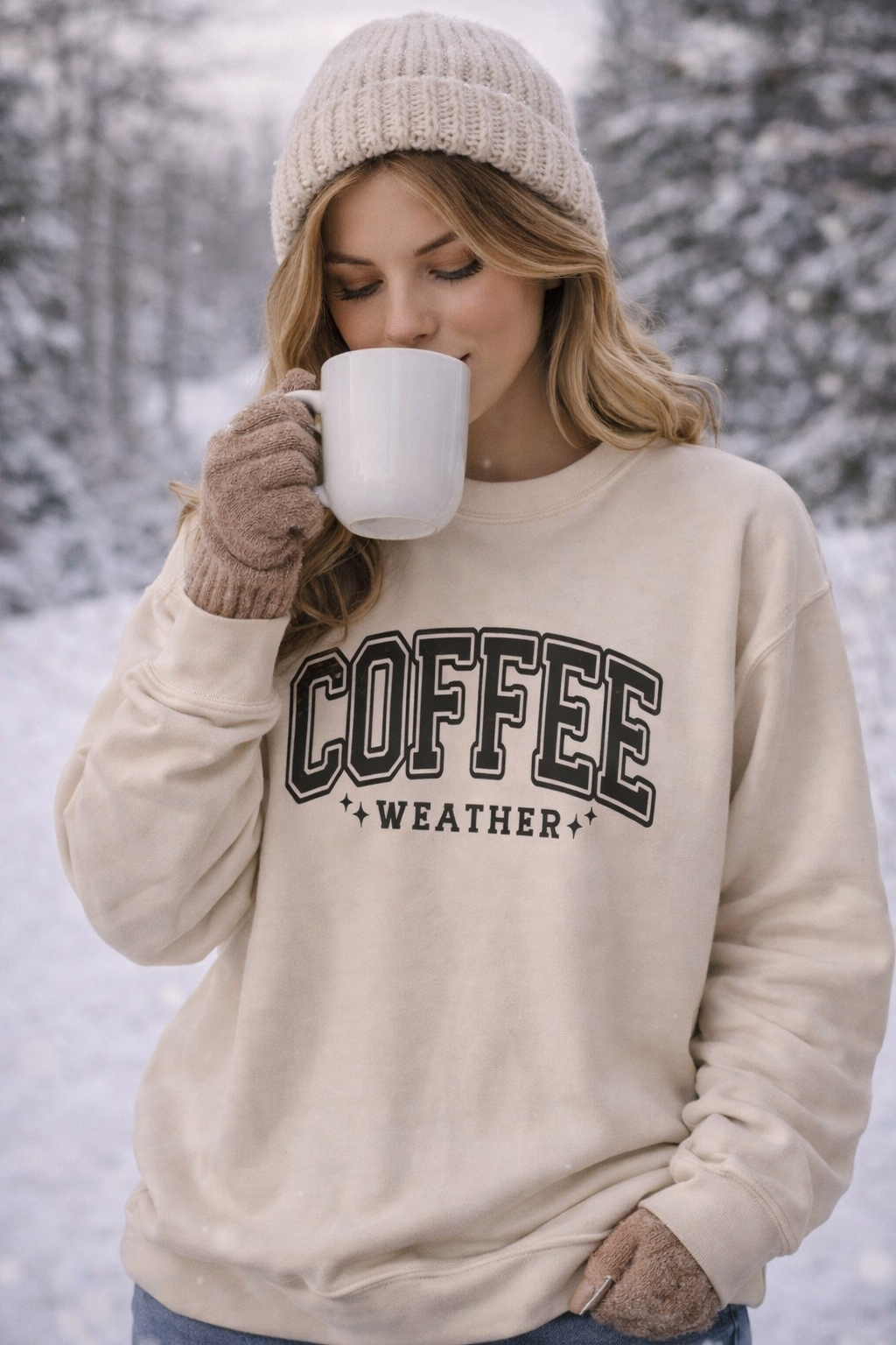 Coffee Weather Crewneck Sweatshirt — Cozy Coffee Lover Pullover
