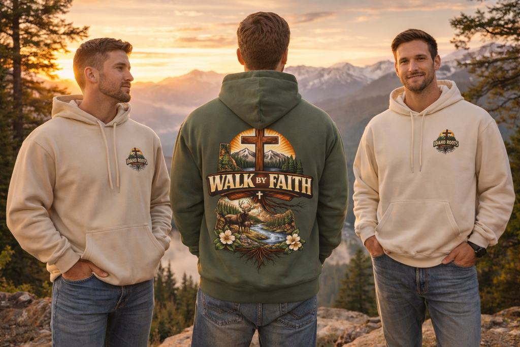 Walk By Faith Hoodie — Christian Cross Faith Pullover