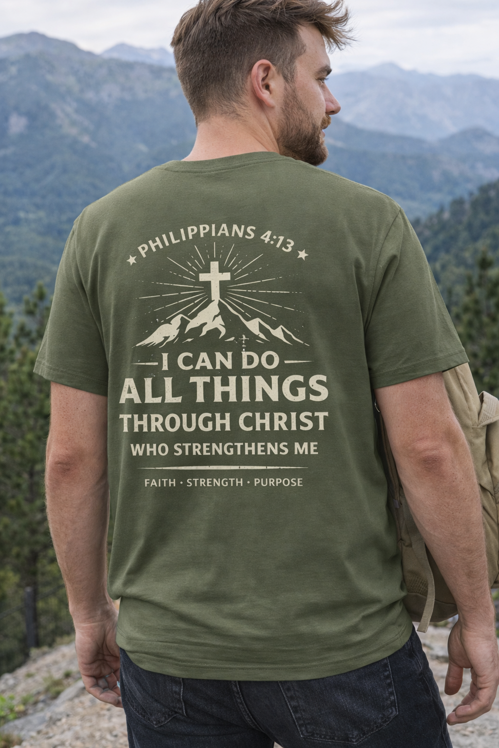 Christian Faith T-Shirt — "All Things" Inspirational Gospel Tee - Philippians 4:13