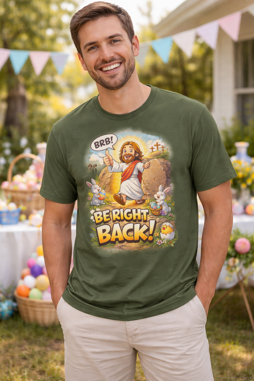 Jesus 'Be Right Back' T-Shirt – Funny Easter Resurrection Tee