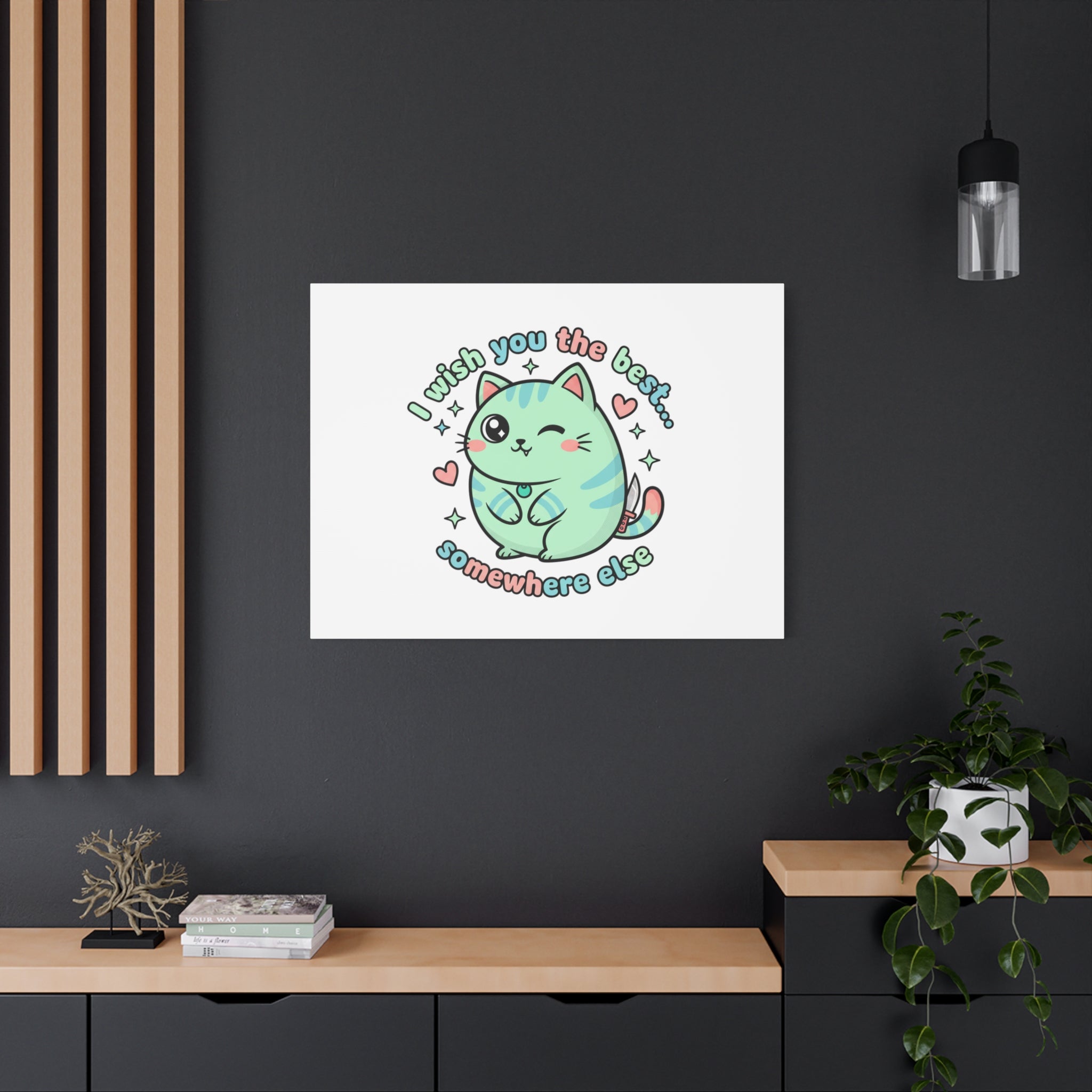 I Wish You the Best Somewhere Else Canvas | kawaii threat, soft-grunge pastel
