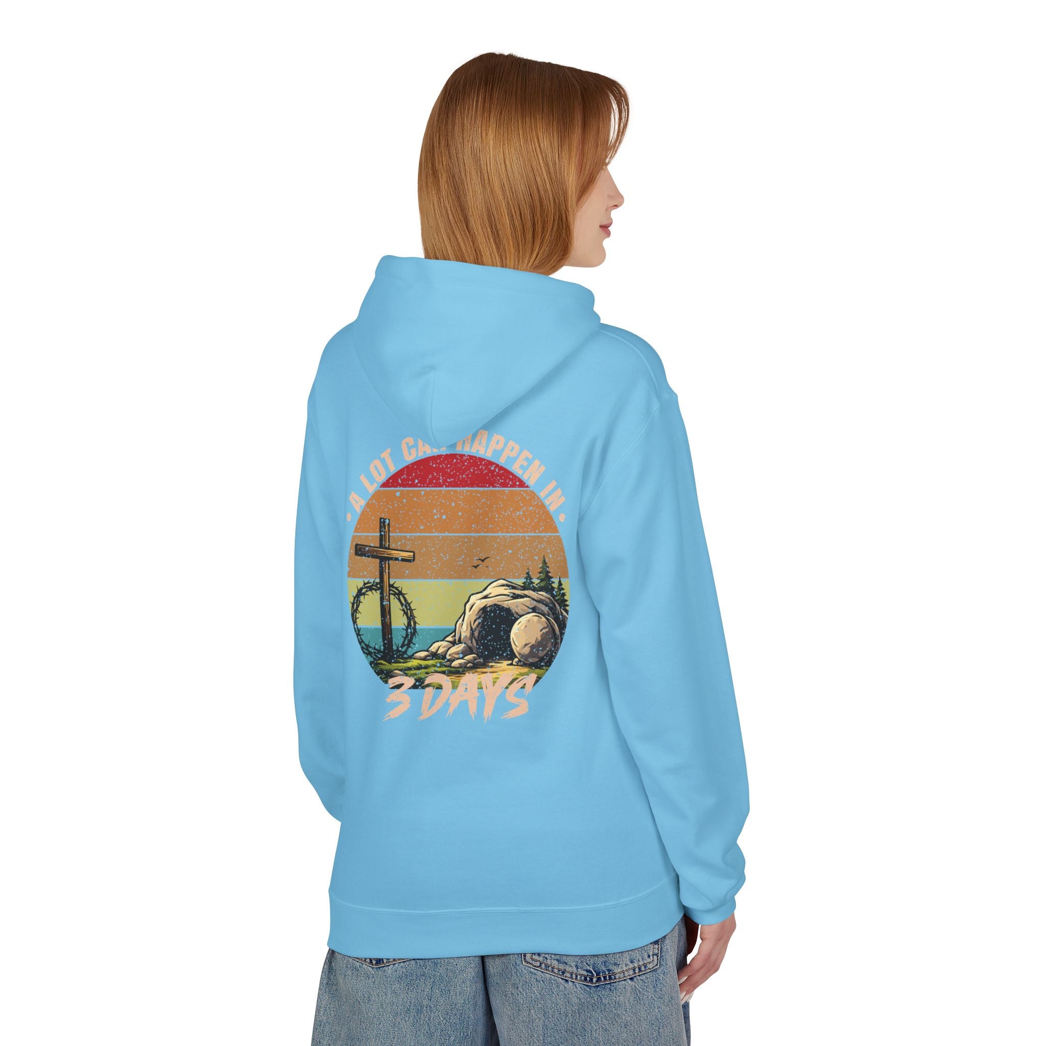 Easter Resurrection Hoodie — "A Lot Can Happen in 3 Days" Vintage Christian Sweatshirt