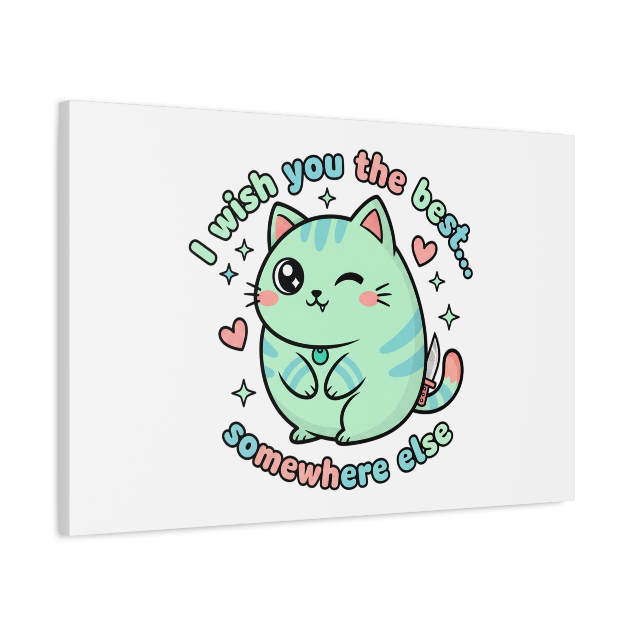 I Wish You the Best Somewhere Else Canvas | kawaii threat, soft-grunge pastel