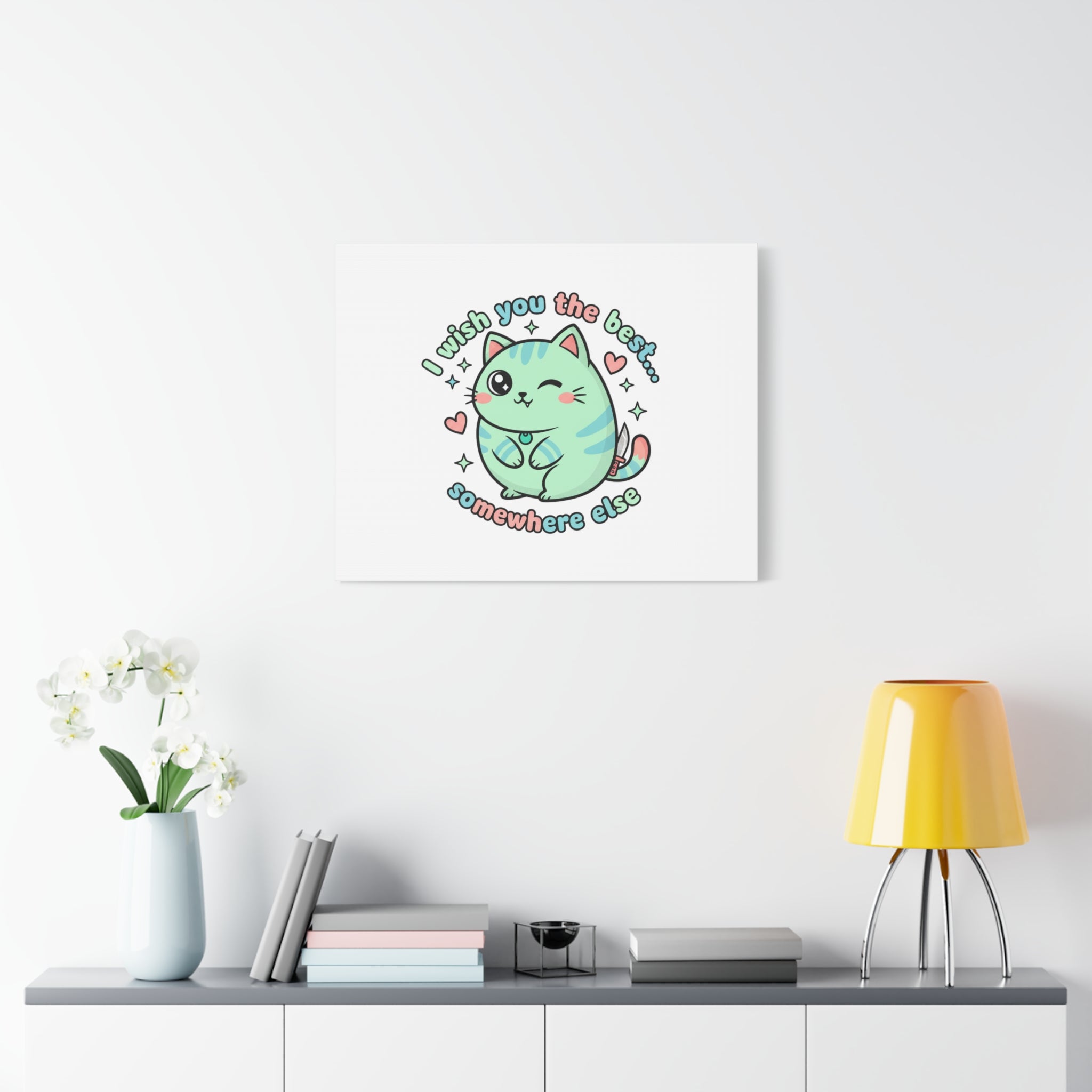 I Wish You the Best Somewhere Else Canvas | kawaii threat, soft-grunge pastel