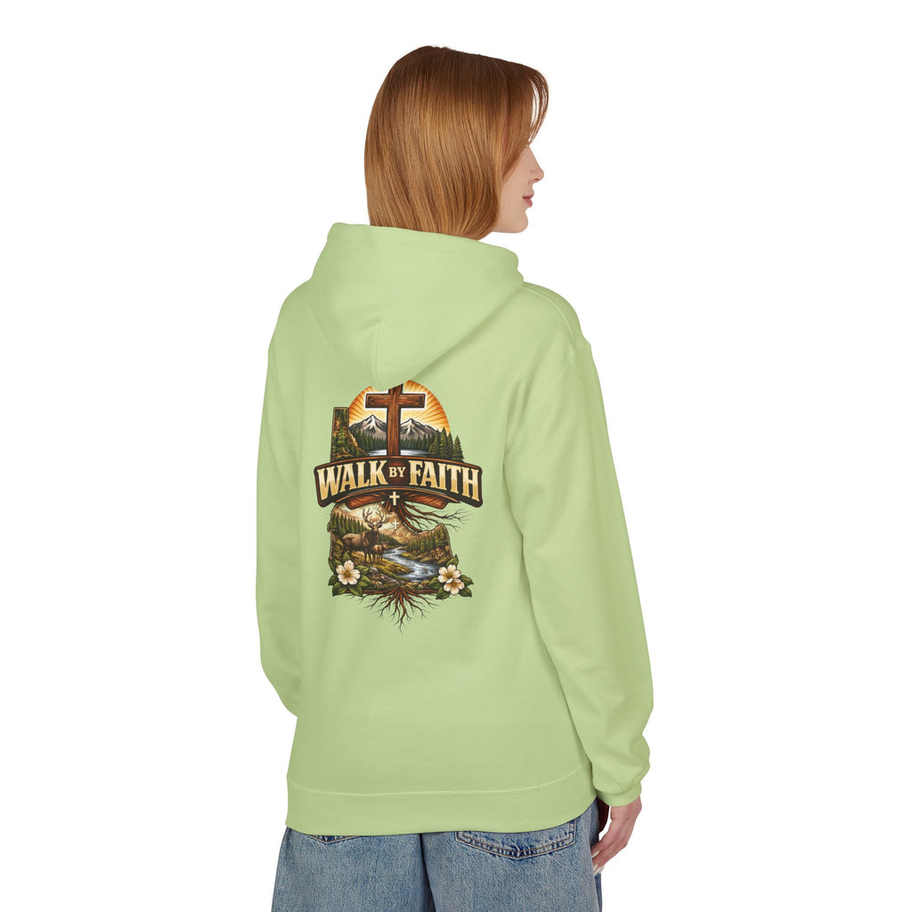 Walk By Faith Hoodie — Christian Cross Faith Pullover