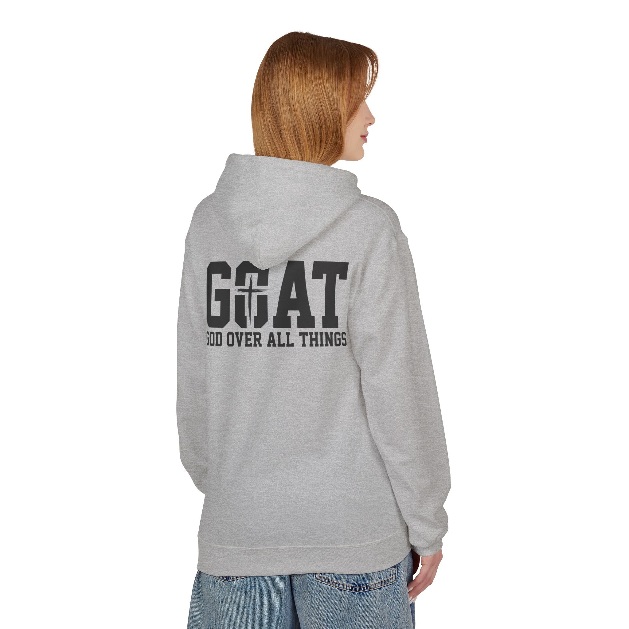 GOAT God Over All Things Hoodie – Christian Hoodie – Faith Hoodie – Religious Sweatshirt – Inspirational Hoodie – Jesus Hoodie – Christian Gift