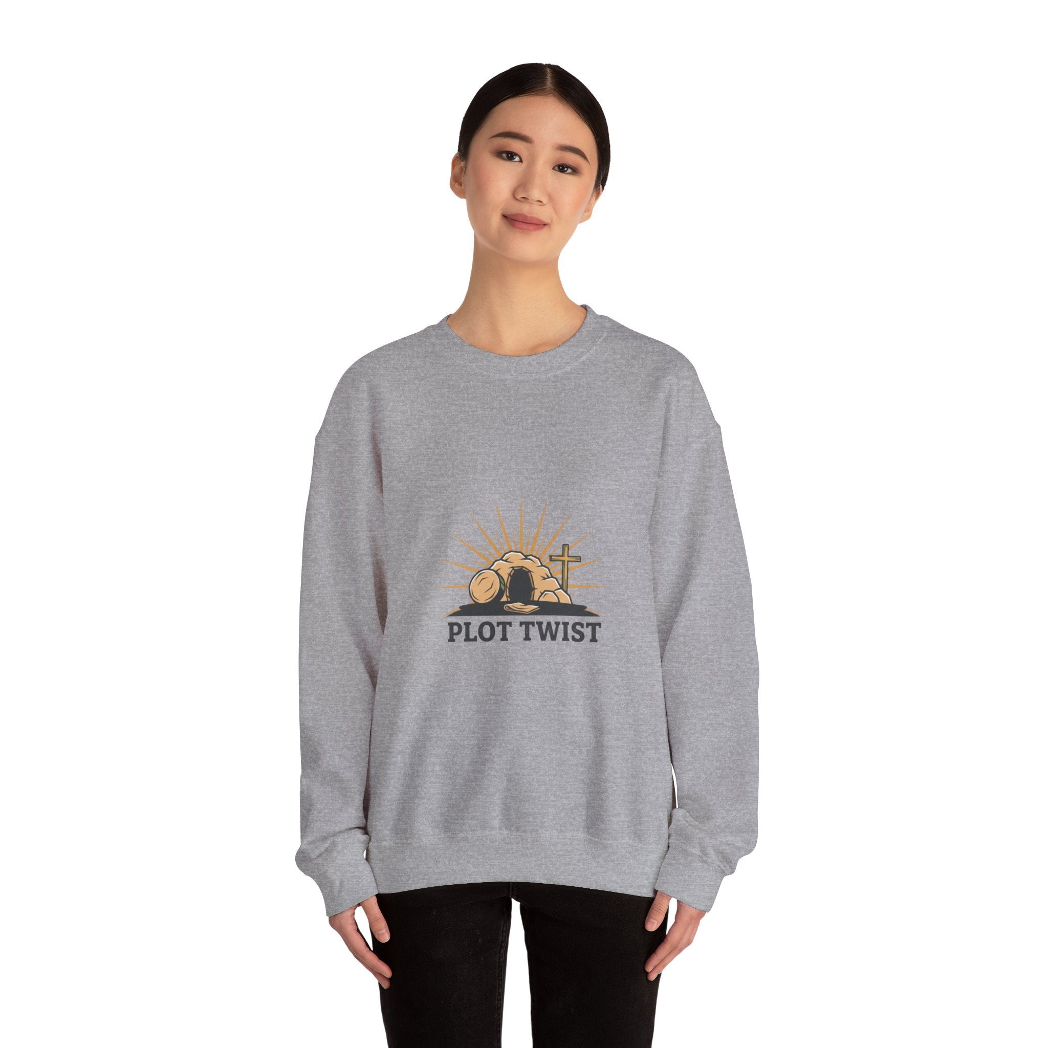 Plot Twist Crewneck Sweatshirt | Christian Easter shirt, He Is Risen design