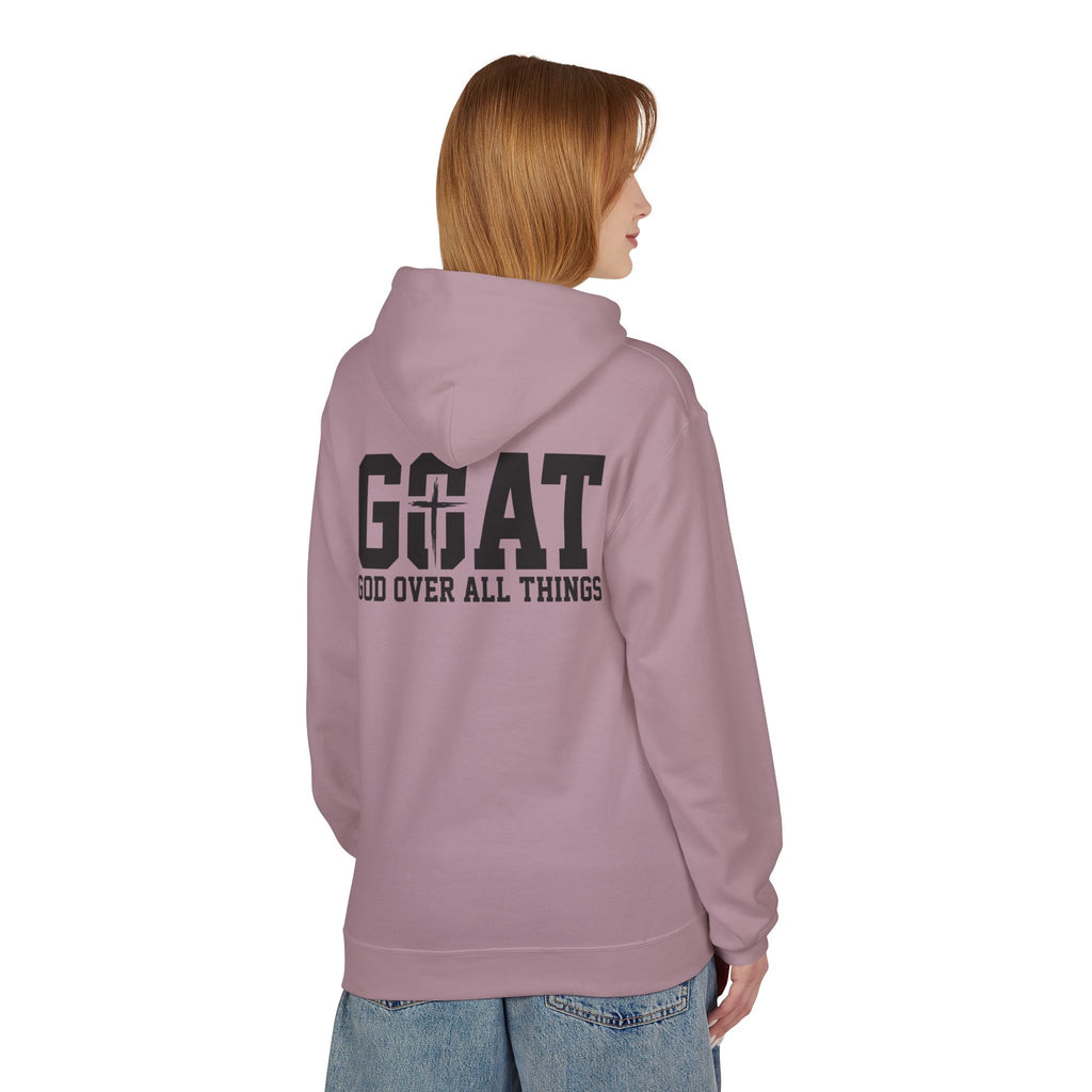 GOAT God Over All Things Hoodie – Christian Hoodie – Faith Hoodie – Religious Sweatshirt – Inspirational Hoodie – Jesus Hoodie – Christian Gift
