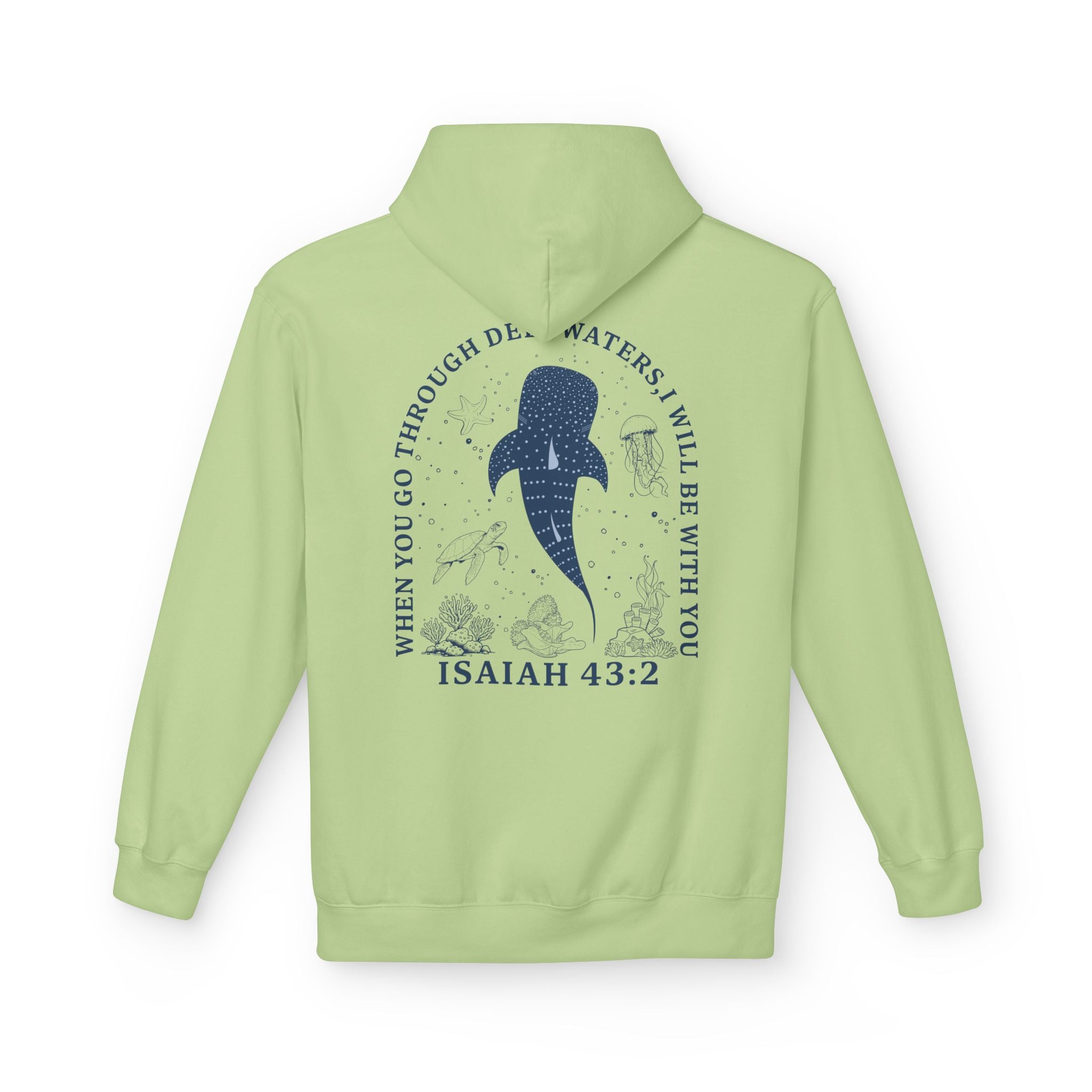 Isaiah 43:2 Whale Hoodie – Christian Faith Comfort Pullover