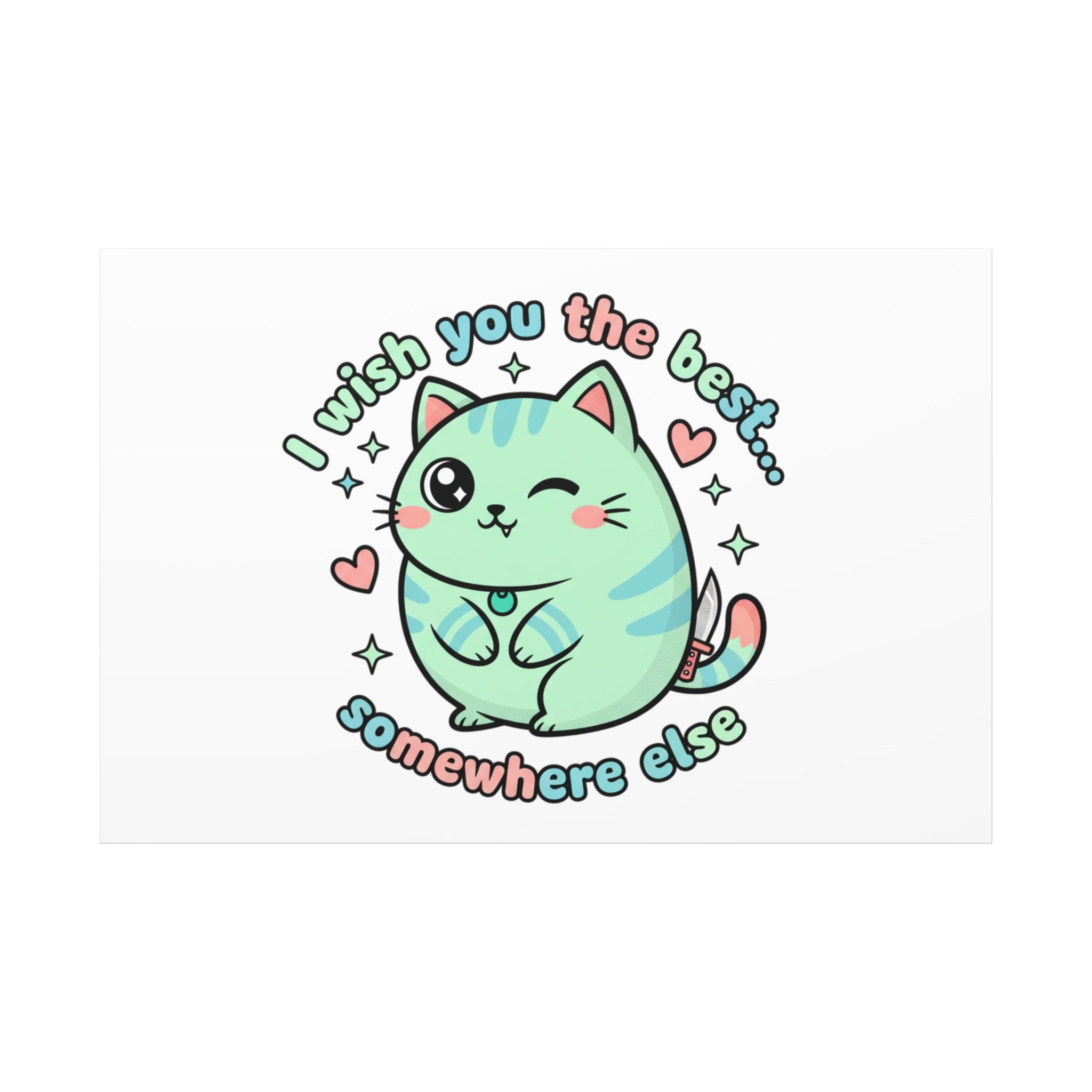 I Wish You the Best Somewhere Else Canvas | kawaii threat, soft-grunge pastel