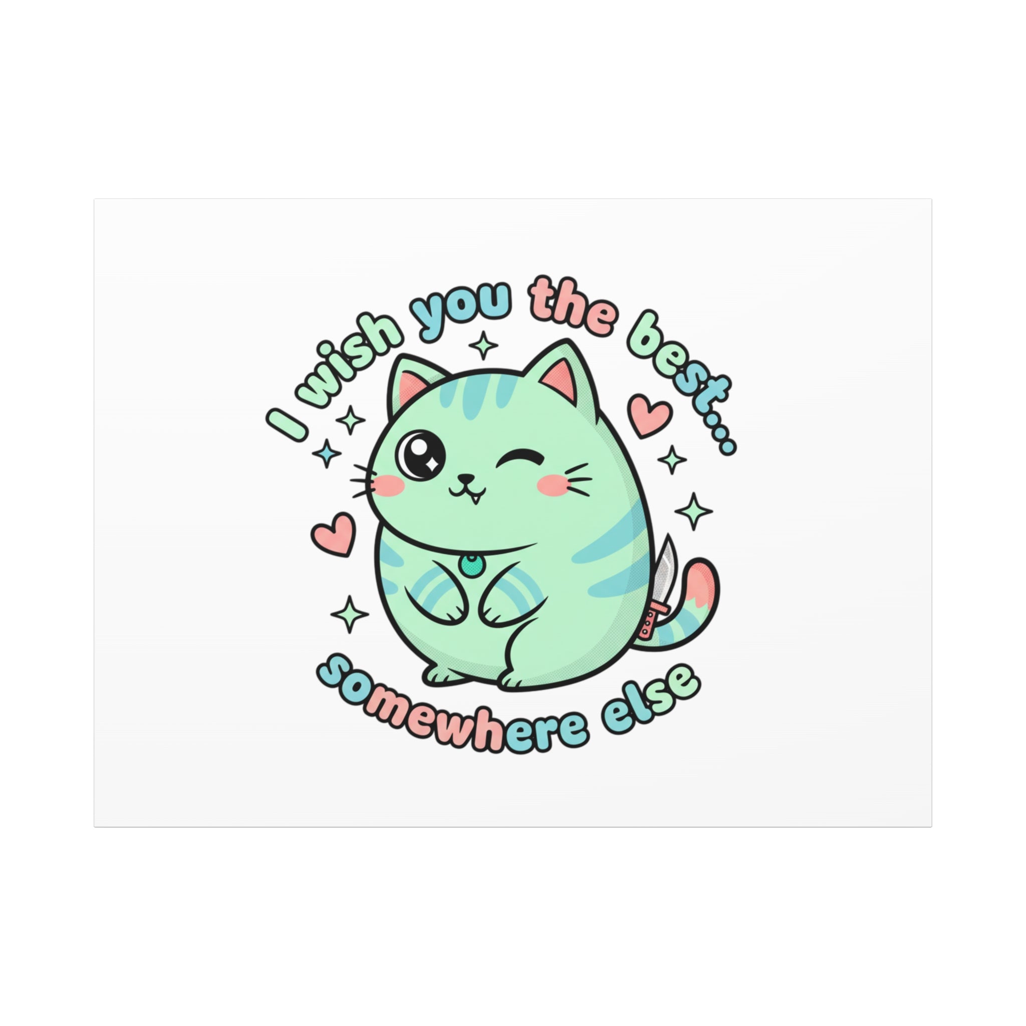 I Wish You the Best Somewhere Else Canvas | kawaii threat, soft-grunge pastel