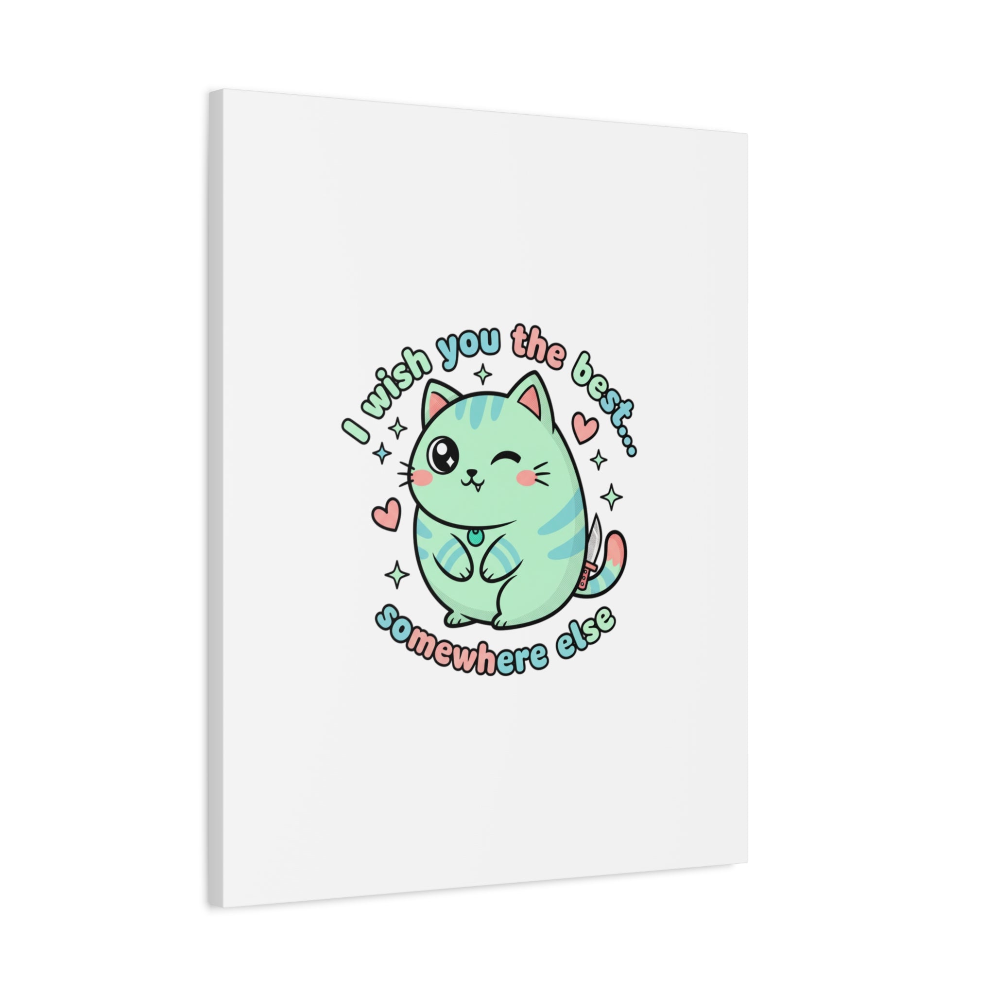I Wish You the Best Somewhere Else Canvas | kawaii threat, soft-grunge pastel