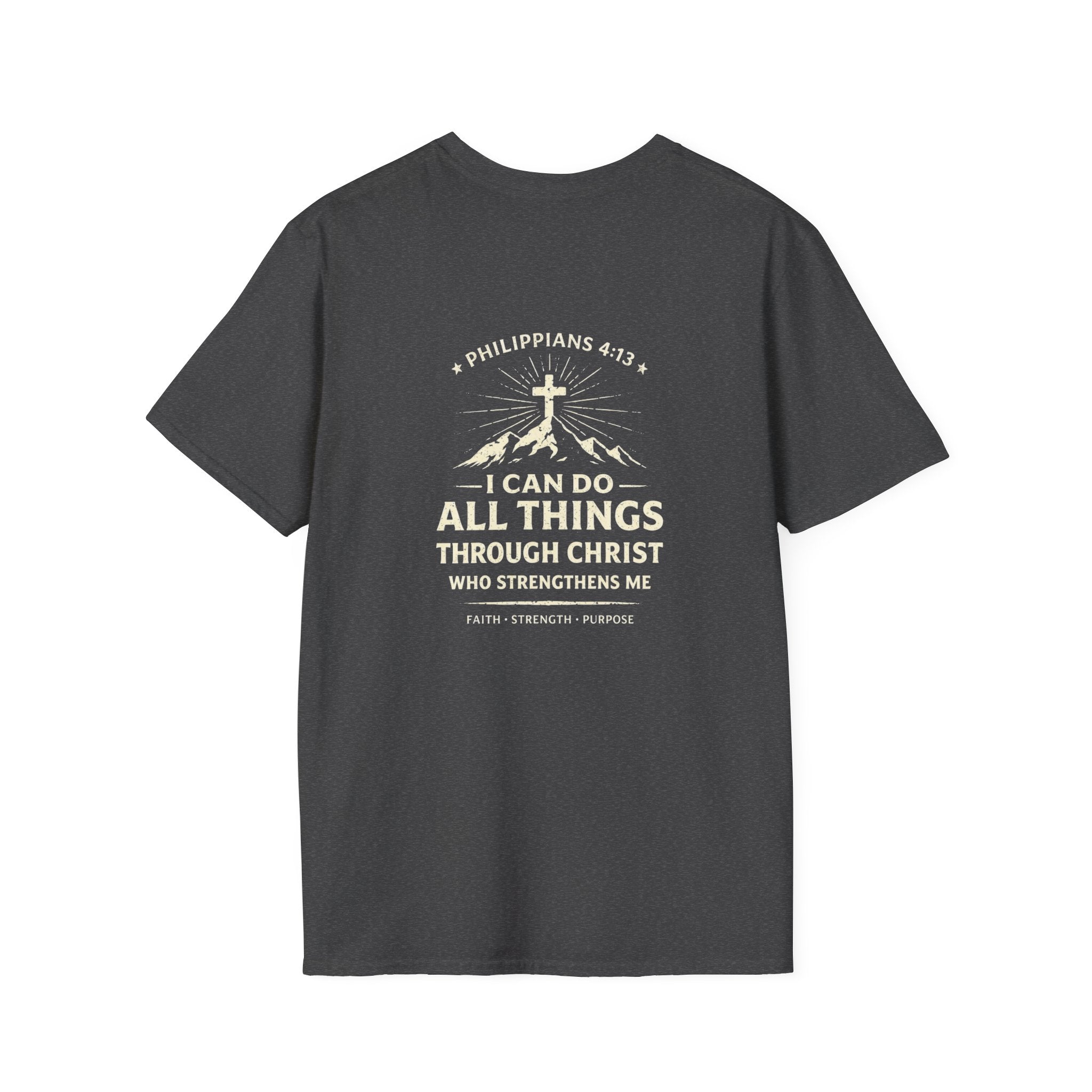Christian Faith T-Shirt — "All Things" Inspirational Gospel Tee - Philippians 4:13