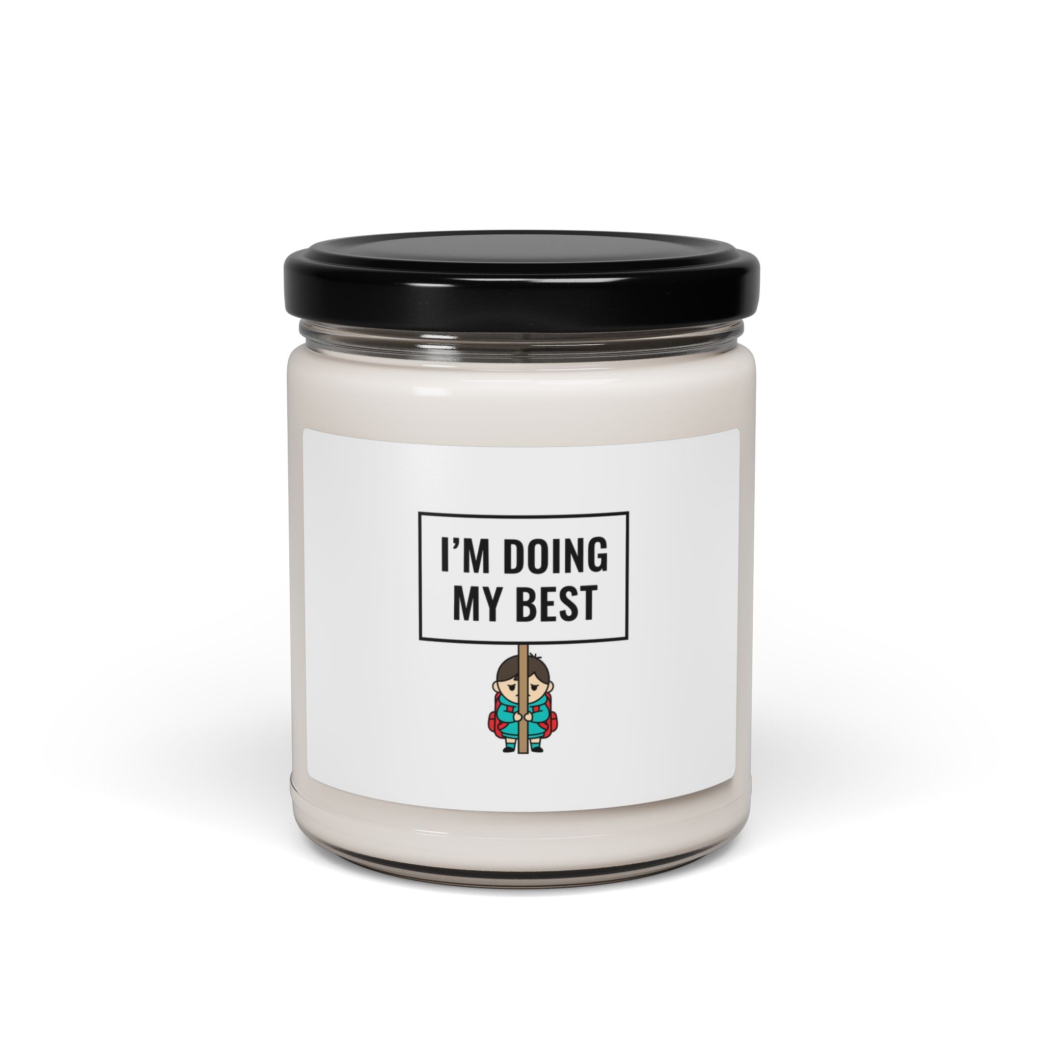 I'M DOING MY BEST Candle | Tiny Character Sign, Protest Sign Meme Soy Candle