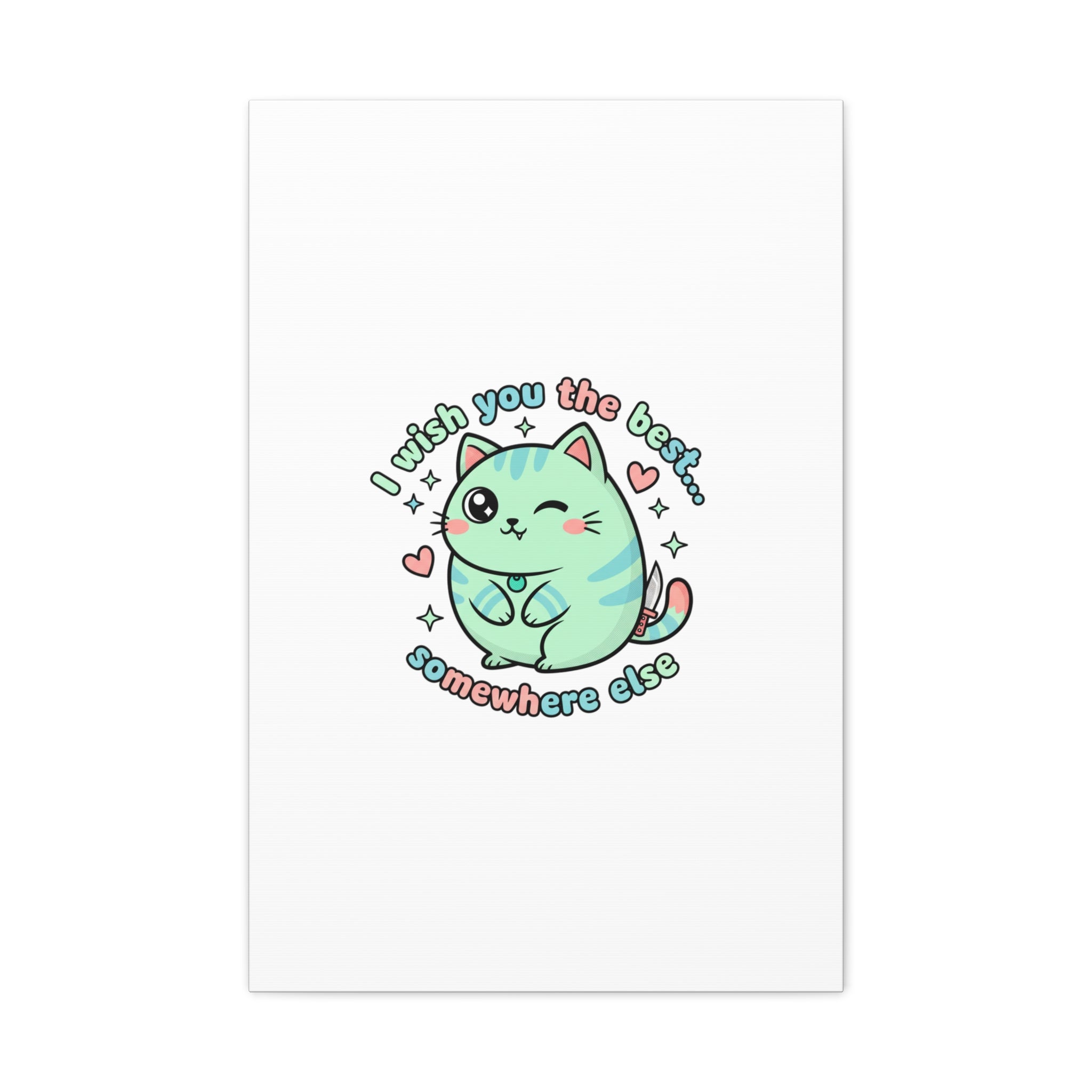 I Wish You the Best Somewhere Else Canvas | kawaii threat, soft-grunge pastel