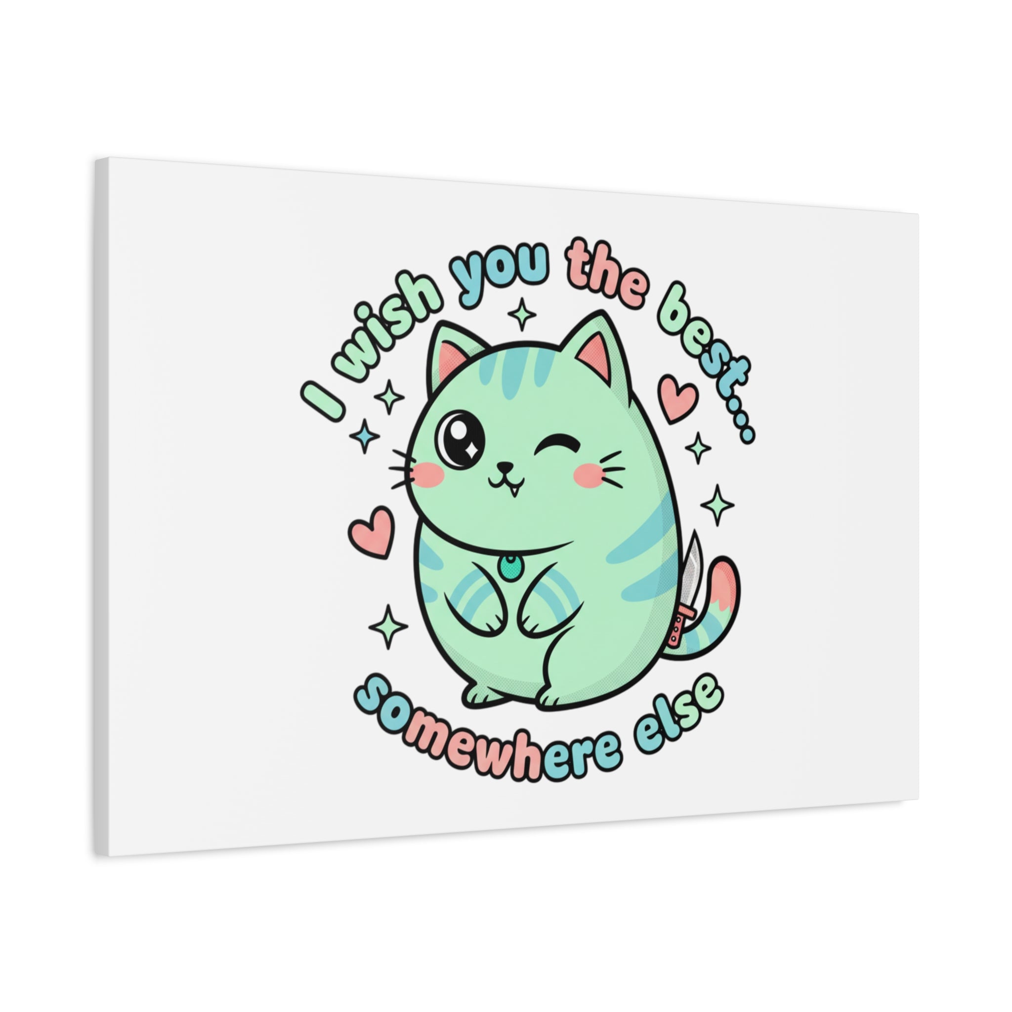I Wish You the Best Somewhere Else Canvas | kawaii threat, soft-grunge pastel