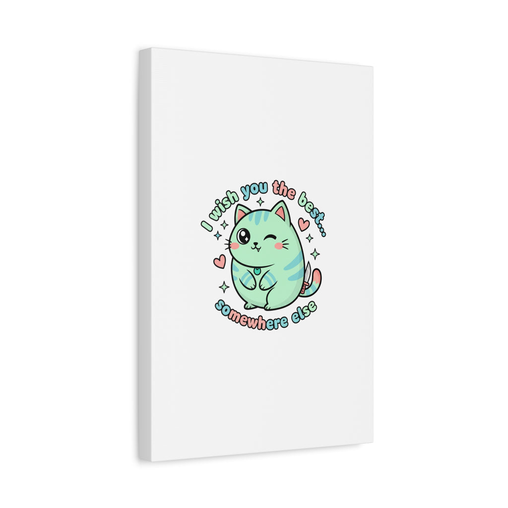 I Wish You the Best Somewhere Else Canvas | kawaii threat, soft-grunge pastel