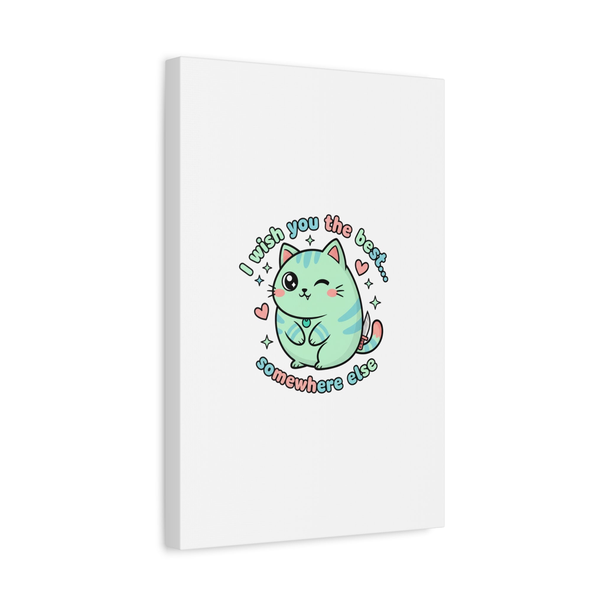 I Wish You the Best Somewhere Else Canvas | kawaii threat, soft-grunge pastel